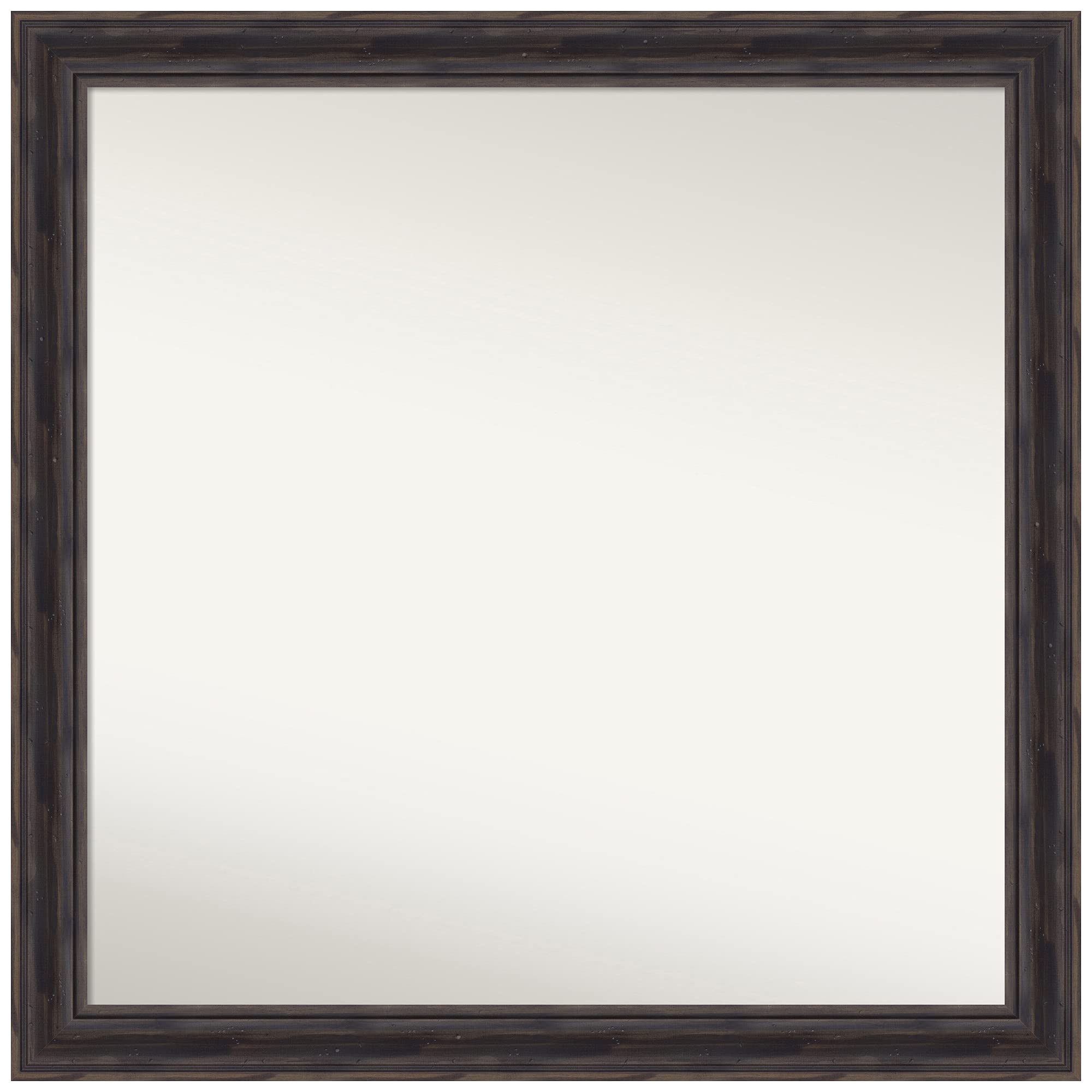 Amanti Art Rustic Pine Narrow Frame Non-Beveled Custom Wall Mirror - 27.5 x 27.5 Inches, Various Sizes Available - Perfect for Bathroom, Bedroom & Entryway Decor