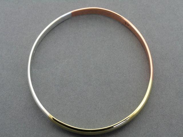 Copper Brass Silver Bangle Bracelet for Women - Handmade Adjustable Cuff for Boho Chic & Casual Wear