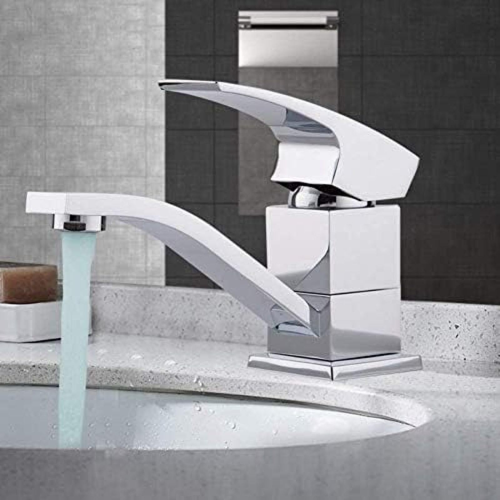 CRJUS Polished Chrome Kitchen Sink Faucet with Brass Finish - High-Quality Mixer Tap for Modern Bathroom & Kitchen (Perfect for Washing Dishes, Hand Washing & Food Prep)
