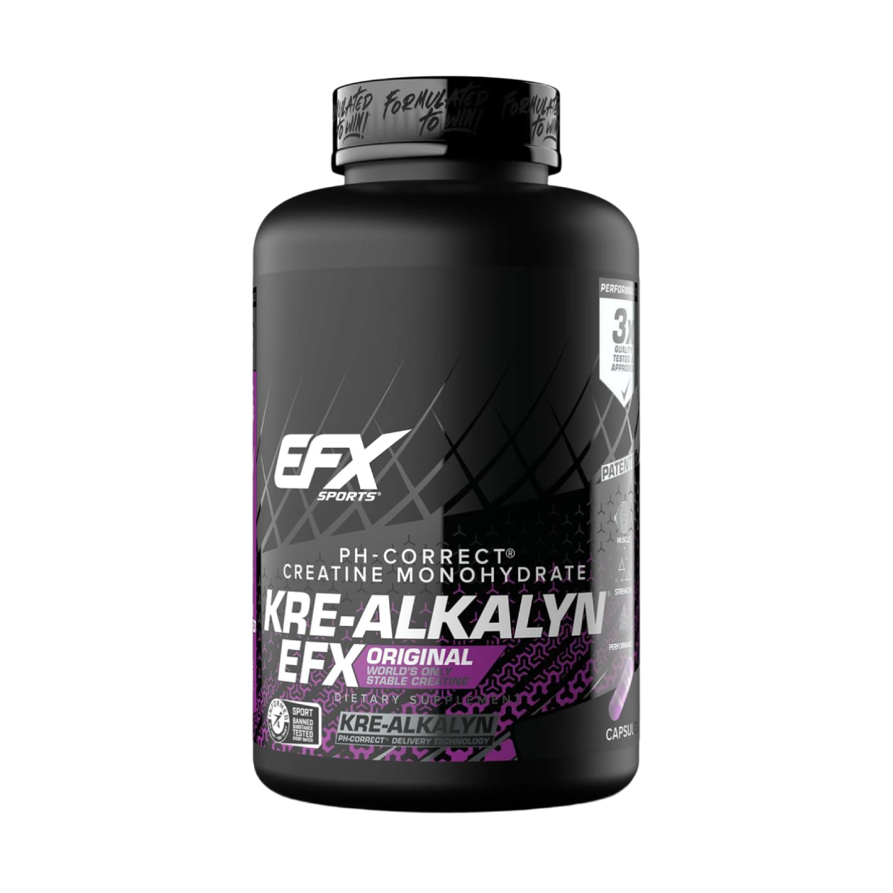 EFX Sports Kre Alkalyn EFX - 120 Capsules | Creatine Supplement for Muscle Growth, Strength & Performance | Pre-Workout & Post-Workout Recovery