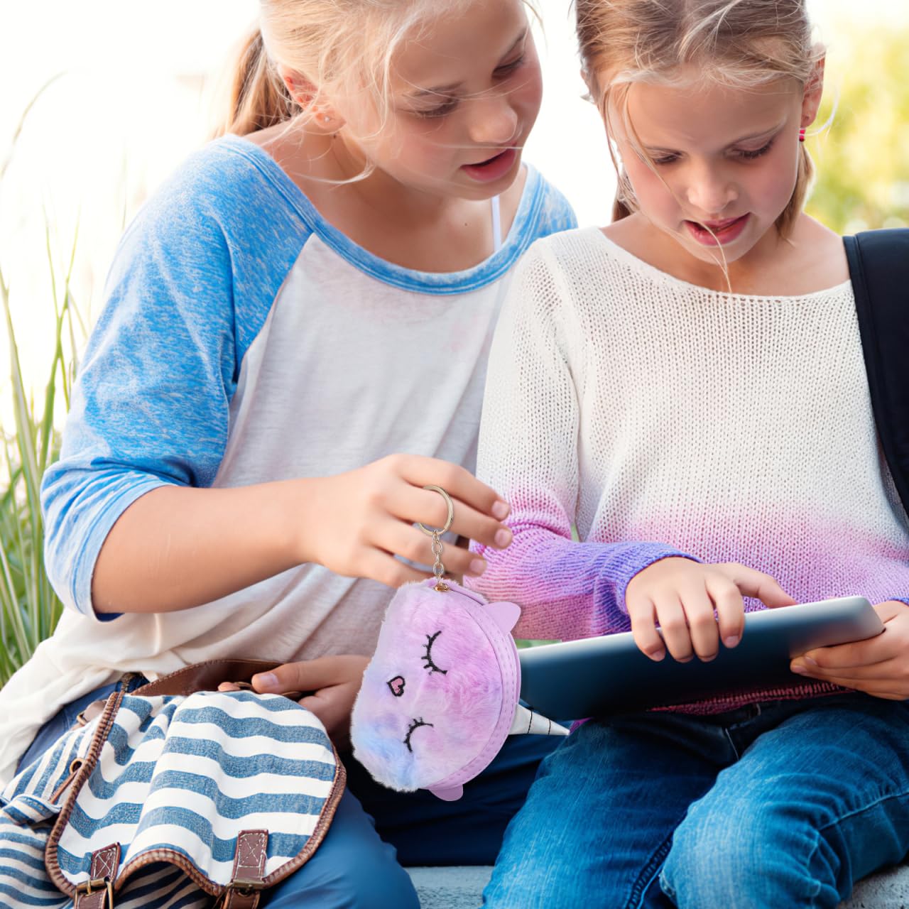 Unicorn Plush Coin Purse for Girls & Women - 2 Pack Small Cartoon Zipper Wallets - Perfect for School, Parties & Gift Giving