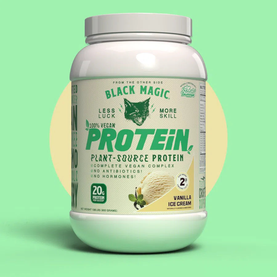 Black Magic 100% Vegan Plant-Based Protein Powder - Organic, Gluten-Free & Dairy-Free for Muscle Recovery & Weight Loss - Perfect for Smoothies, Baking & Post-Workout Shakes