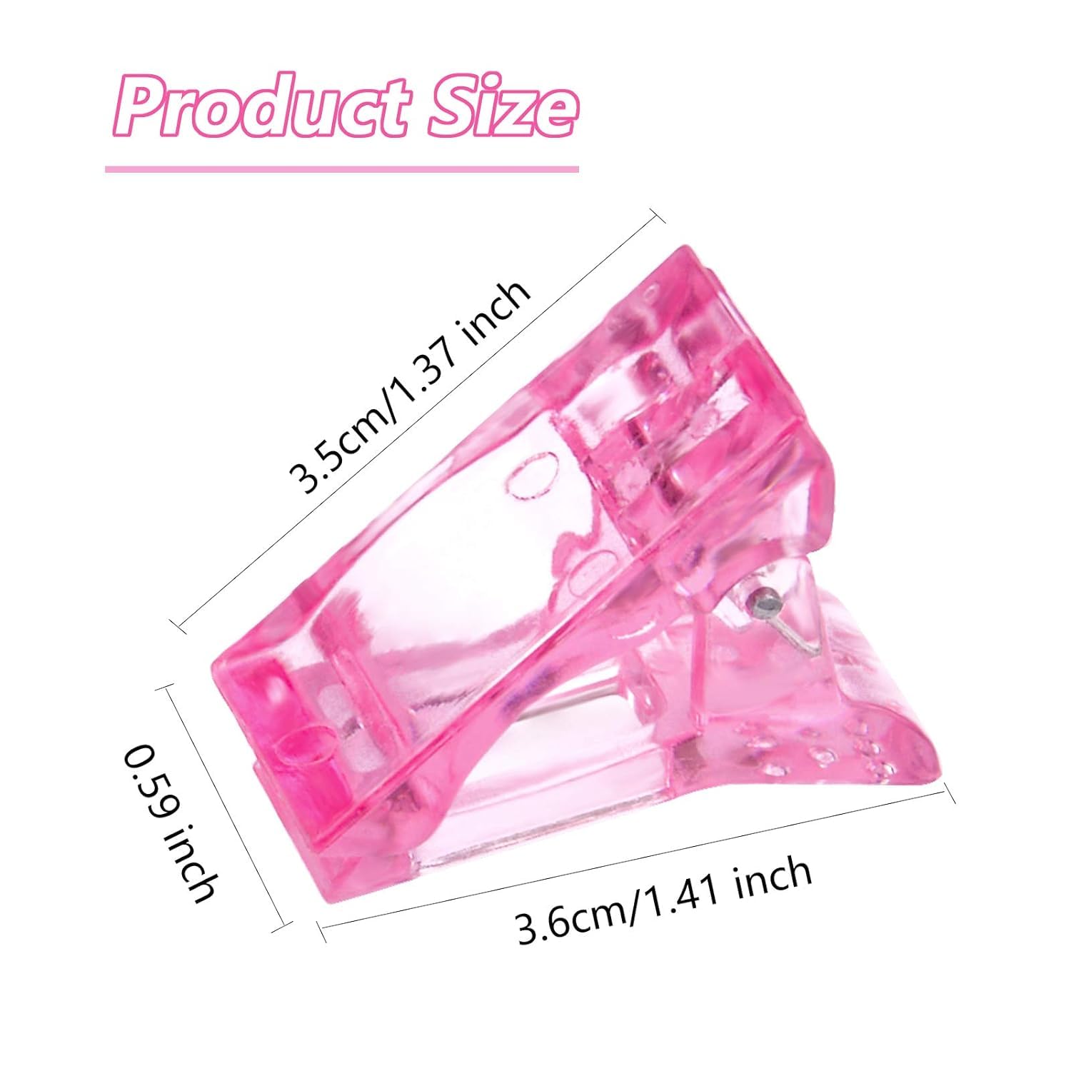 10PCS Transparent Nail Clips for Gel Nail Extension - UV LED Builder DIY Manicure Set (Pink) | Perfect for Salon, Home Use & Professional Nail Art