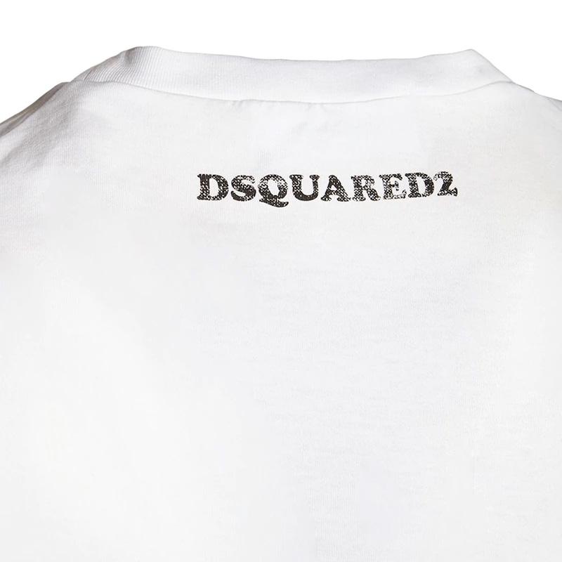 DSQUARED2 White Graphic Print Caten T-Shirt for Men - Stylish Casual Tee for Everyday Wear & Street Fashion