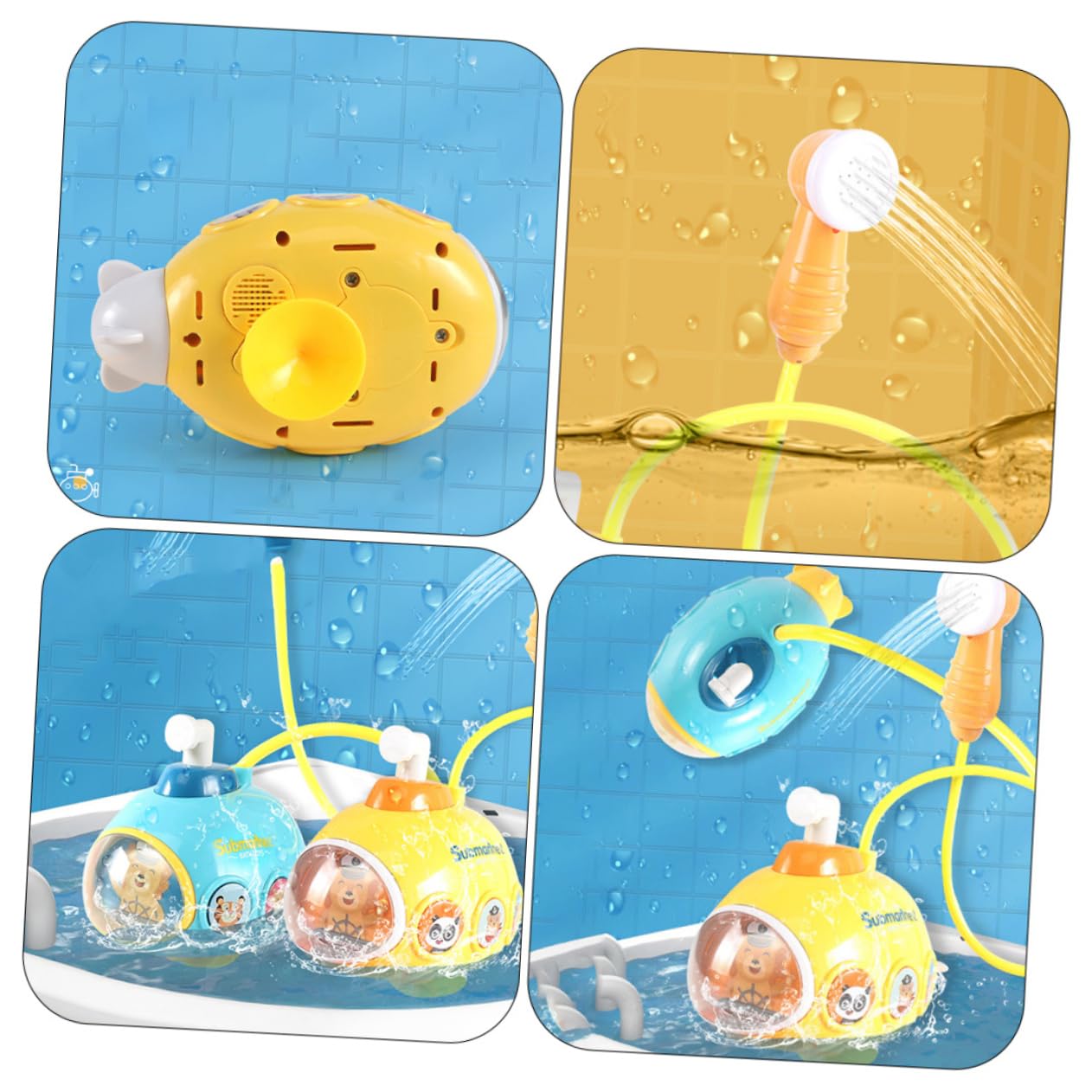 VICASKY 2-Pack Yellow Plastic Bath Toys for Kids - Fun Animal Shower Play Set for Toddlers & Children | Bathtime, Pool Party & Sensory Play