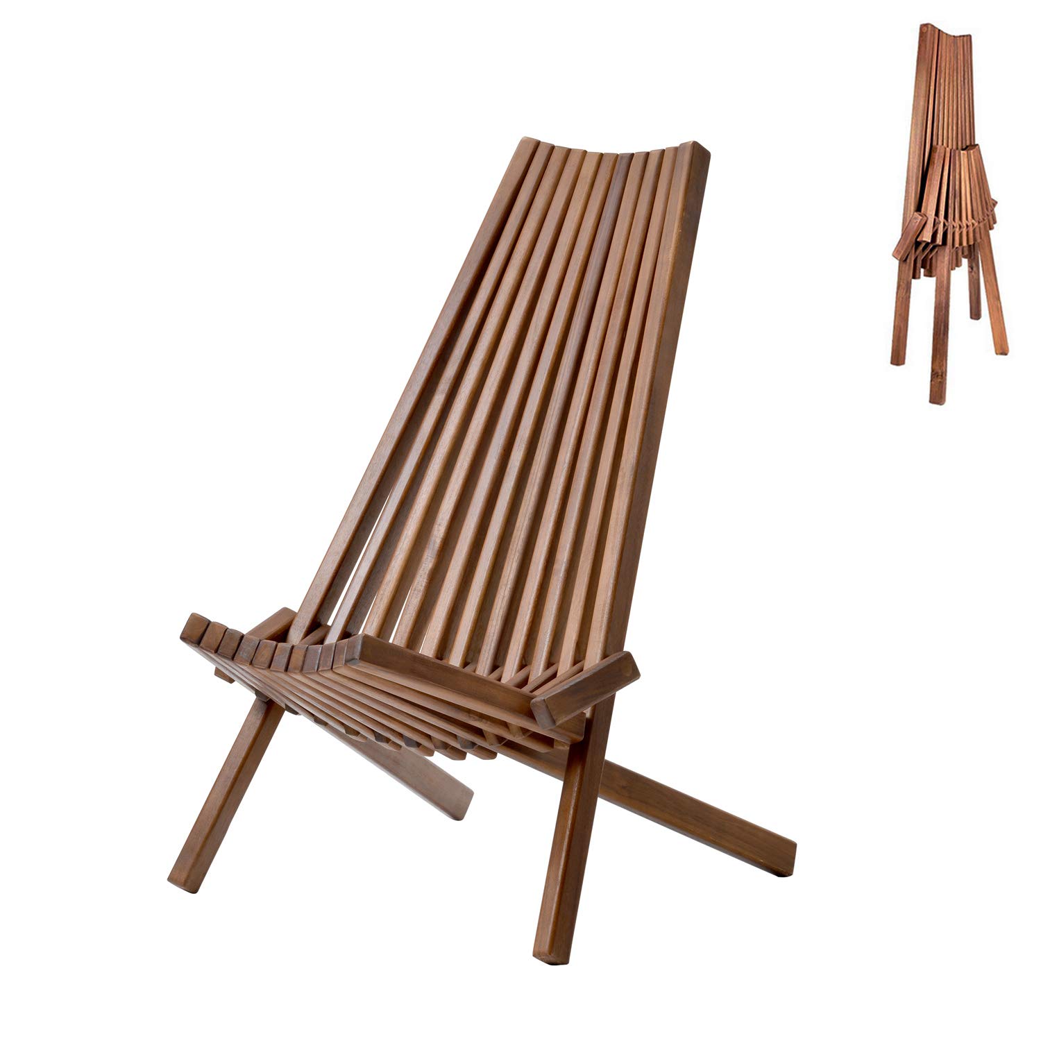 **Foldable Acacia Wood Patio Lounge Chair - Solid Wood Folding Outdoor Chair with Natural Finish for Deck, Pool, Yard & Balcony - Perfect for Relaxing, Sunbathing & Outdoor Gatherings**