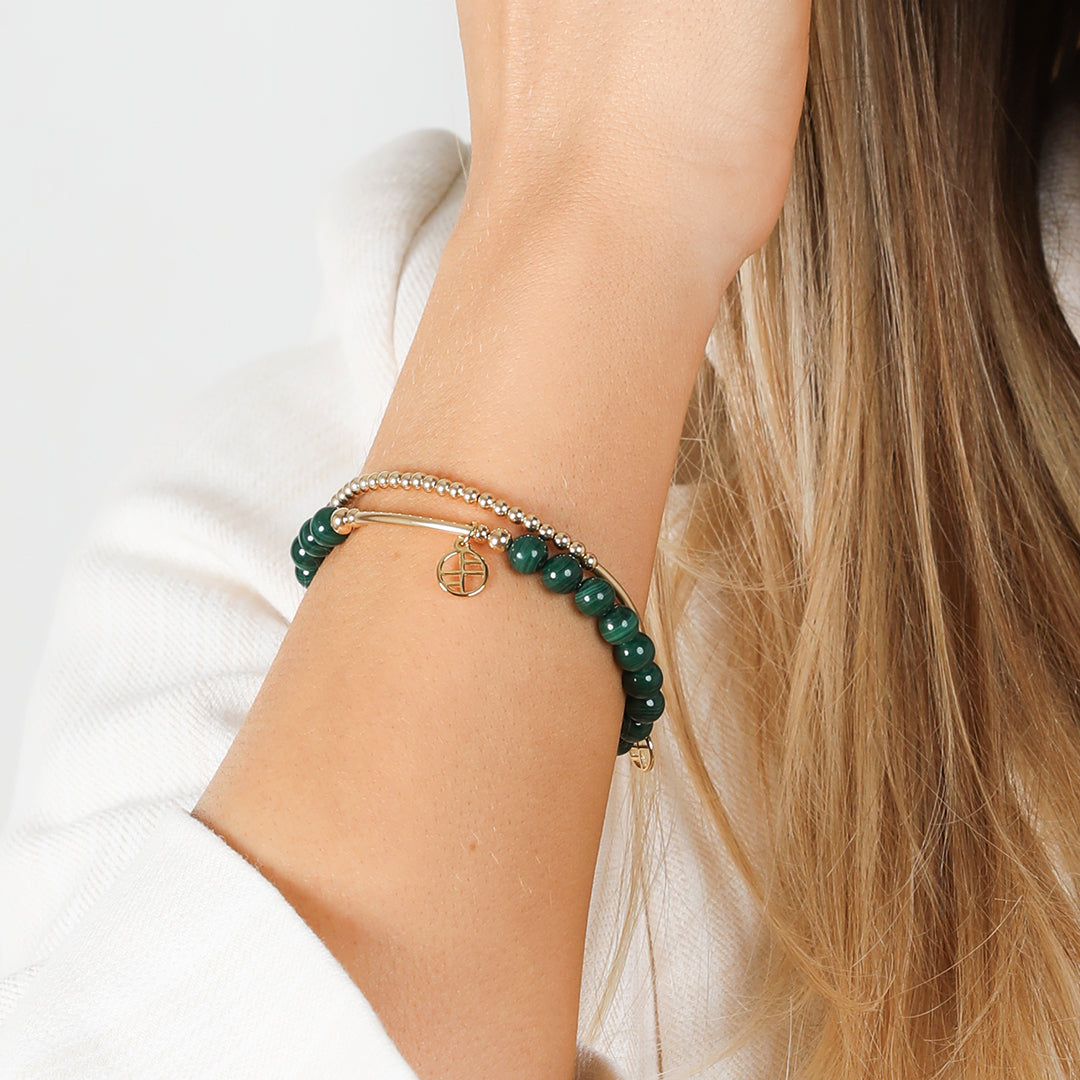 Malachite Charm Bracelet - Stone of Transformation & Protection | Healing Crystal Jewelry for Women | Perfect for Meditation, Energy Work & Spiritual Gifts