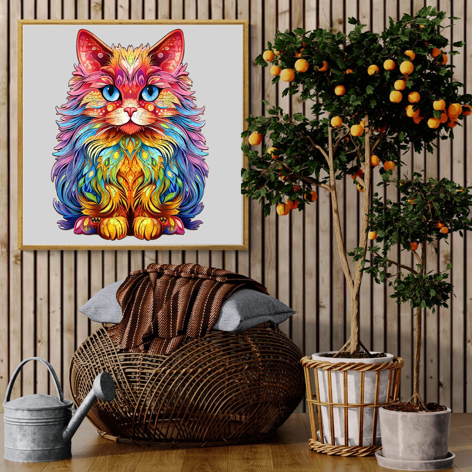 KAAYEE Wooden Animal Puzzles for Kids - Persian Cat 3D Puzzle with Gift Box - Educational Montessori Toys for Toddlers - Perfect for Birthday Gifts, Classroom Learning & Family Game Night