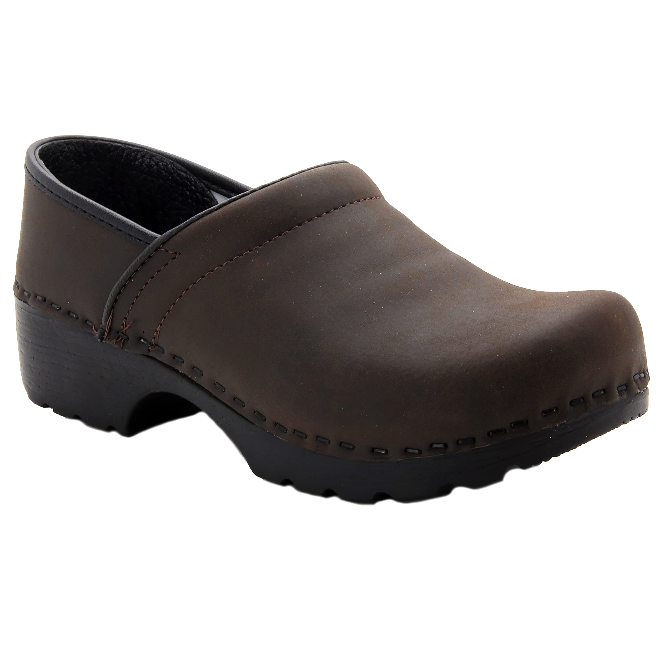Bjork Women's Swedish Professional Leather Clogs - Comfortable Slip-Resistant Kitchen & Nursing Shoes for Work, Garden & Home Use