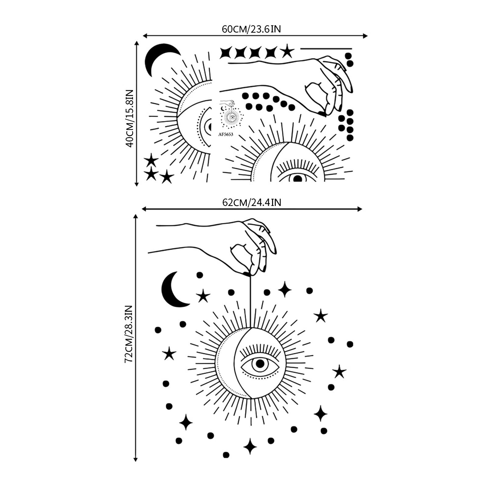 3D Moon Wall Stickers - PVC Decals for Bedroom & Home Decor