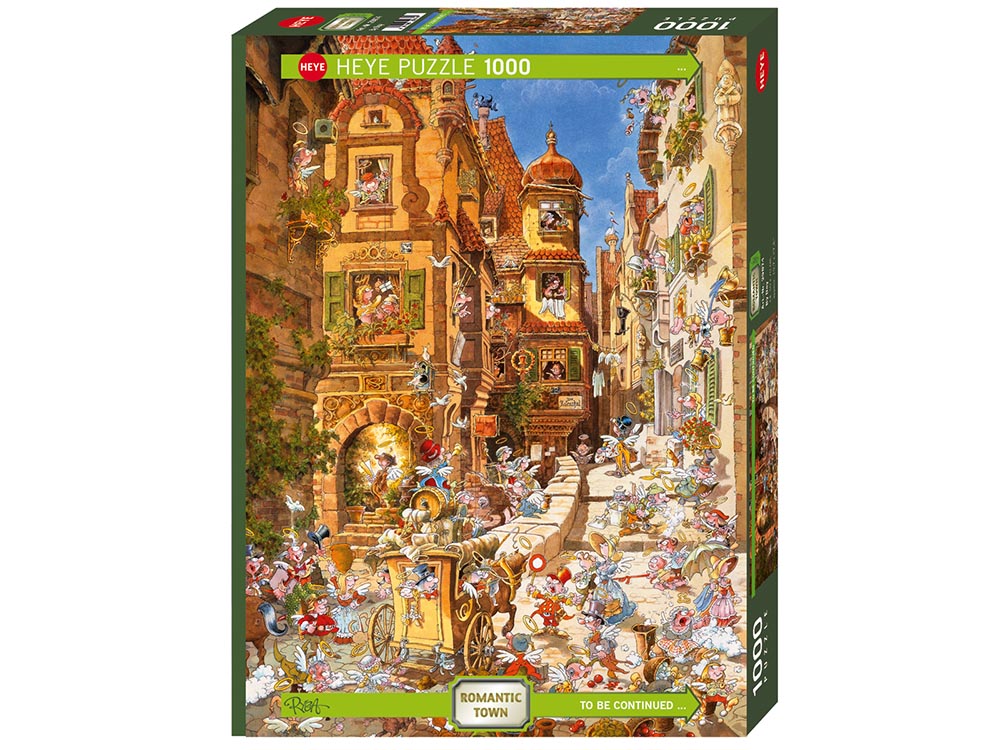 Heye 1000 Piece Jigsaw Puzzle - Romantic Town By Day - Challenging Adult Puzzle for Relaxation & Home Decor