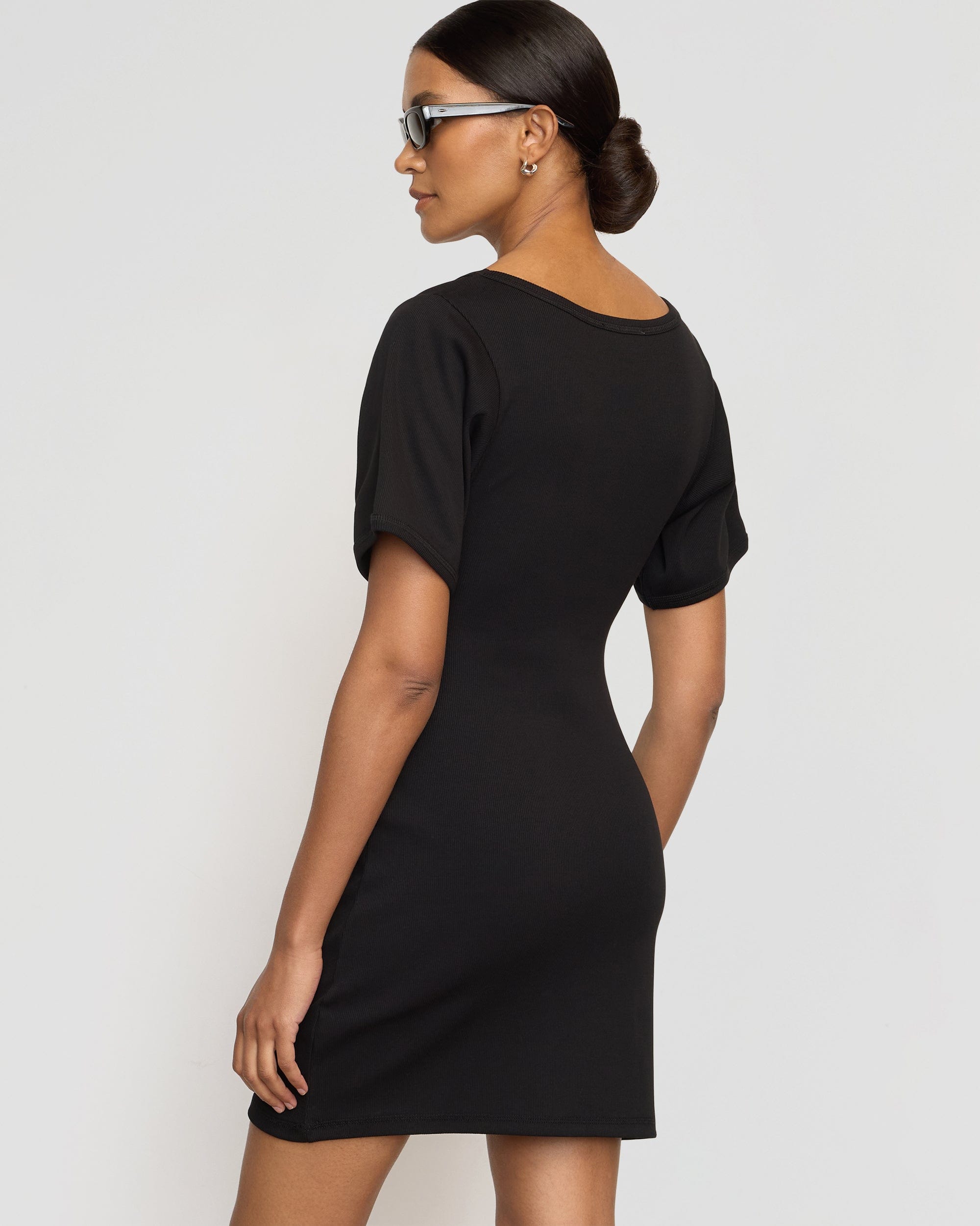 Rae Women's Sculpted Scoop Neck Mini Dress - Sexy Bodycon Party Dress for Night Out, Date Night & Special Occasions
