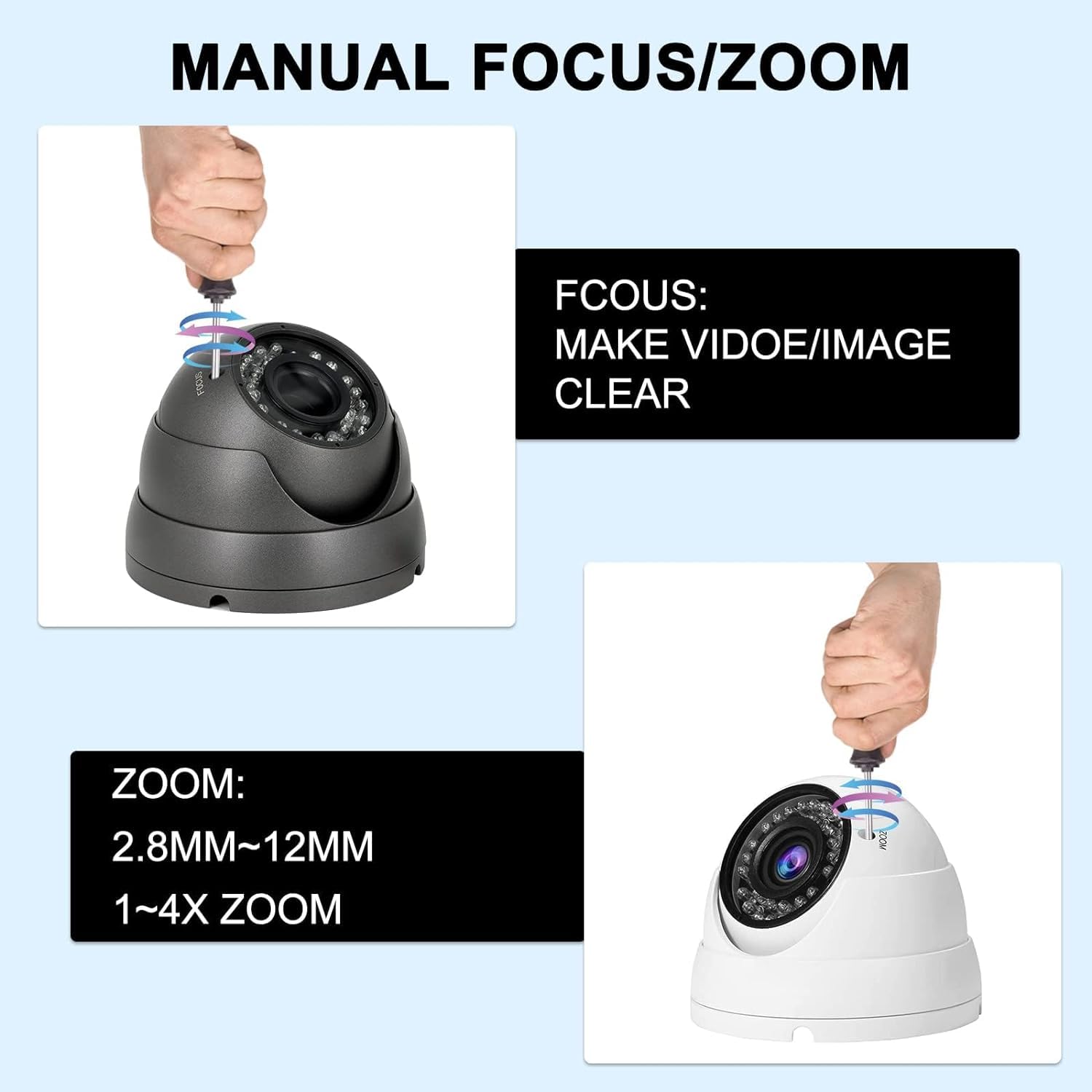 Anpviz 2MP HD 1080P Security Dome Camera - 4-in-1 (TVI/AHD/CVI/CVBS) Analog Surveillance Camera with 2.8-12mm Varifocal Lens, Wide Angle, Weatherproof for Indoor/Outdoor Use - Ideal for Home Security, Office Monitoring & Retail Store Surveillance