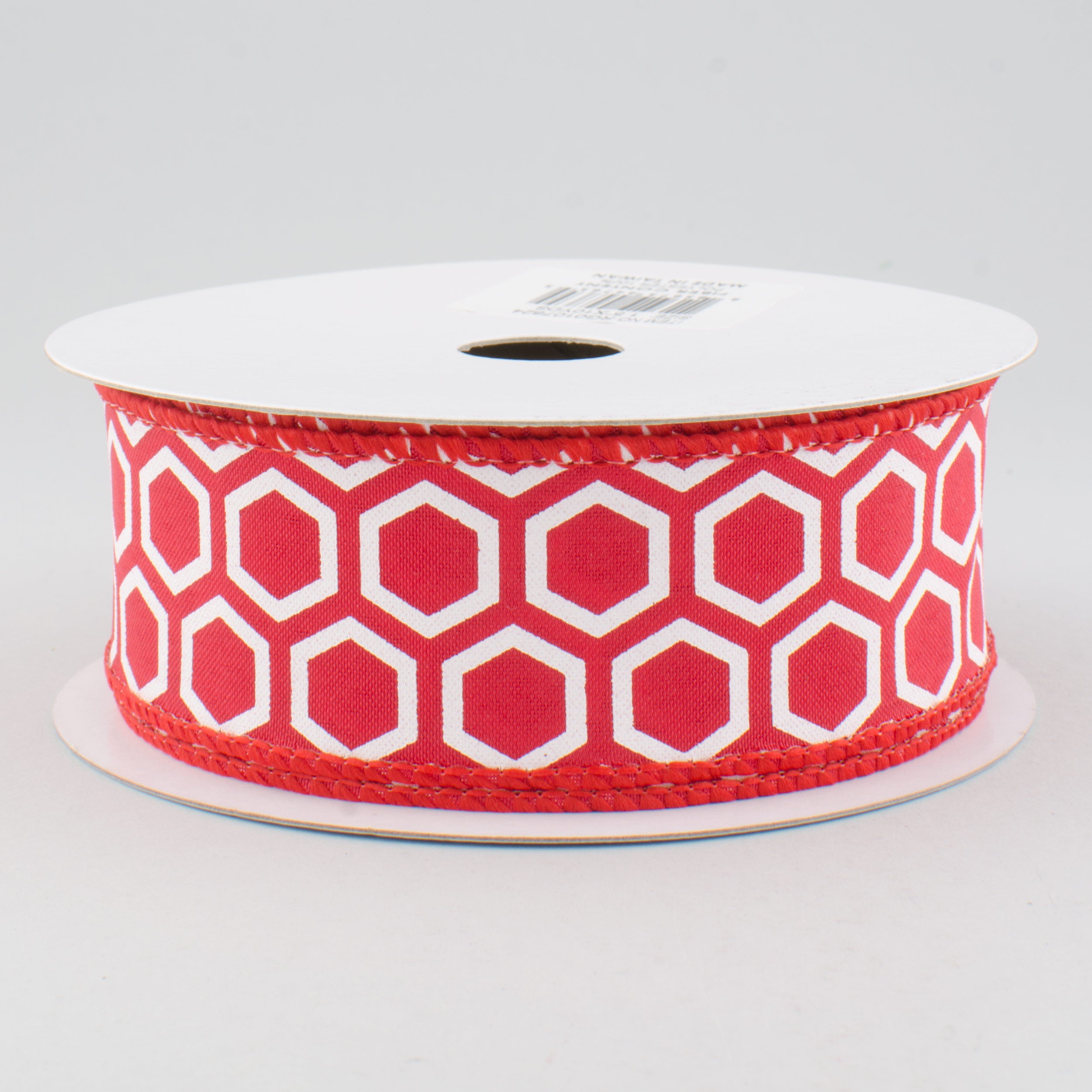 1.5 Inch Honeycomb Print Ribbon - Red Craft Ribbon (10 Yards) for Gift Wrapping, DIY Projects, Party Decorations and Scrapbooking