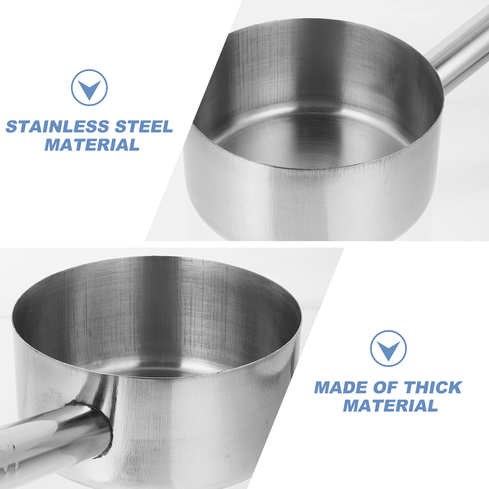 Stainless Steel Long Handle Water Ladle - Kitchen & Bathroom Scoop for Washing Hair, Cooking & Serving - Durable Dipper Spoon for Home & Commercial Use