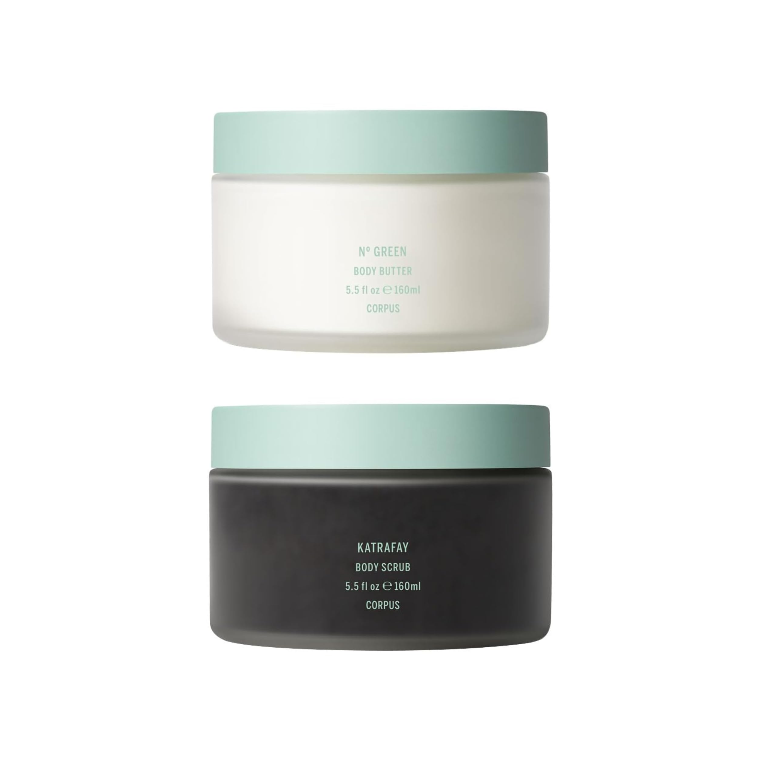 Organic Green Body Butter & Katrafay Body Scrub Bundle - Vegan, Cruelty-Free, Non-Toxic Skincare Set | Made in USA | Perfect for Dry Skin Care & Spa Day at Home
