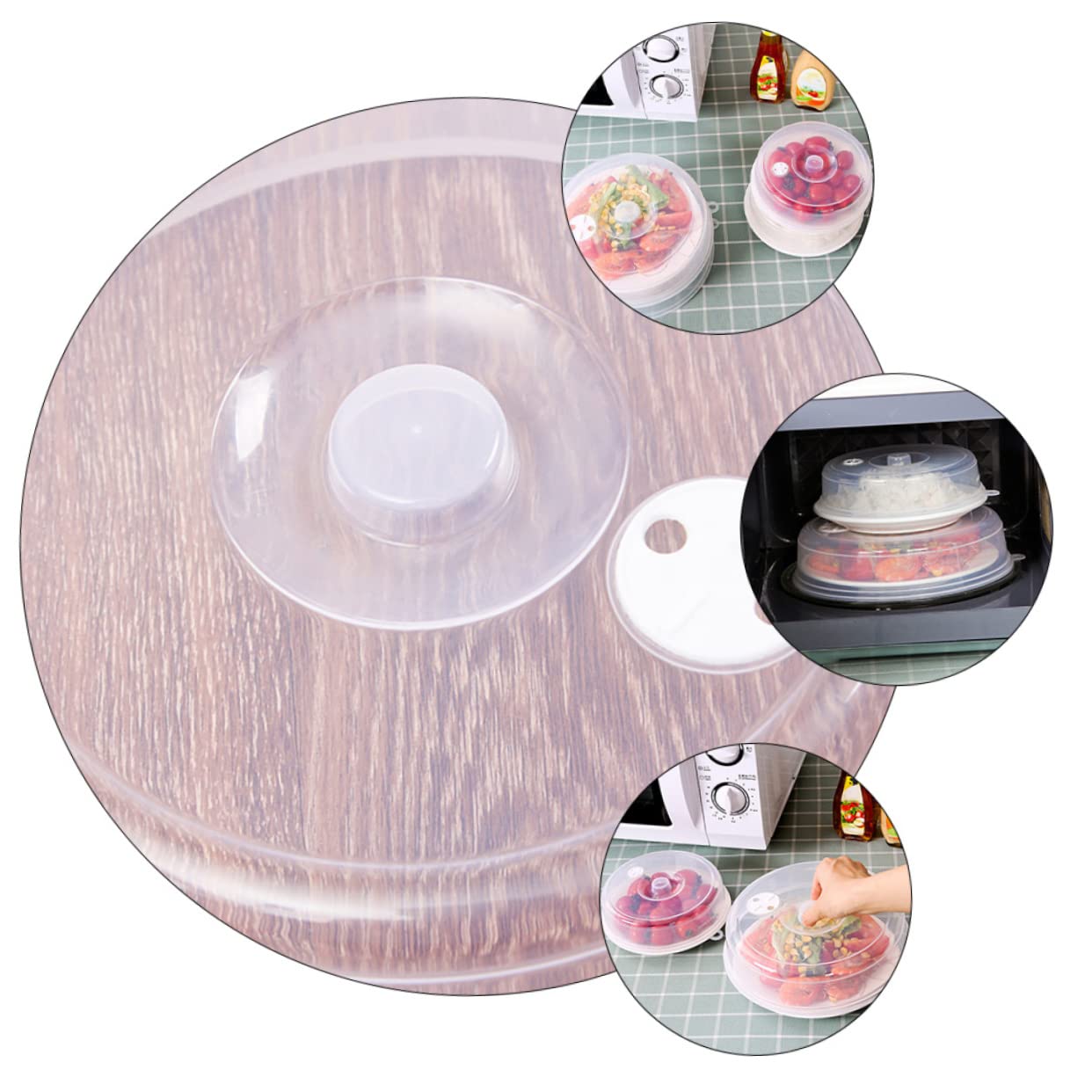 DOITOOL 2-Pack Reusable Food Storage Covers - Microwave Safe, BPA-Free Plastic Leftover Savers with Magnetic Seal for Bowls, Plates & Cups | Perfect for Picnics, Travel, and Home Kitchen Organization