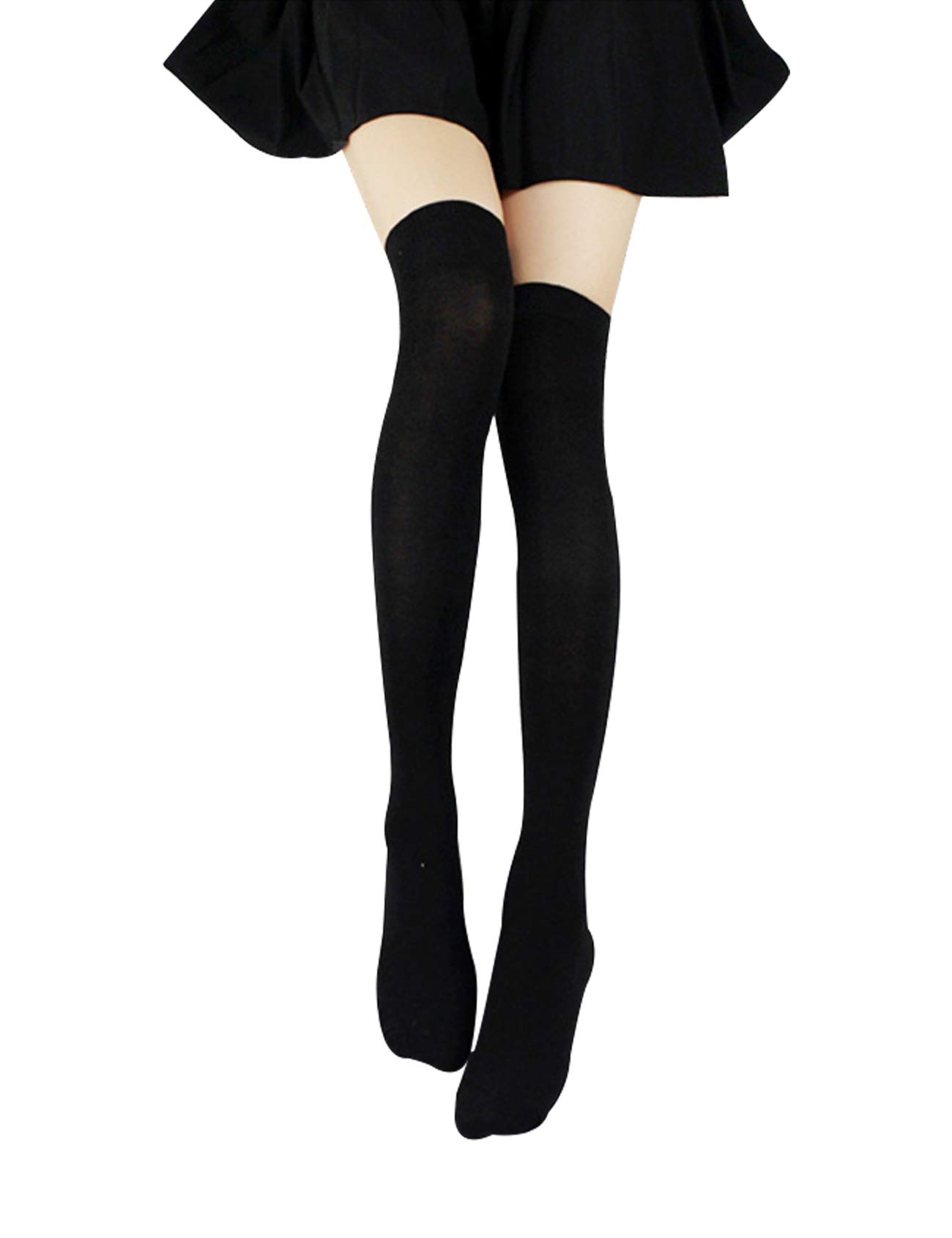 Newrong Women's Striped Tube Over Knee High Socks - Fashionable Thigh High Stockings for Winter, Cosplay & Outfit Styling