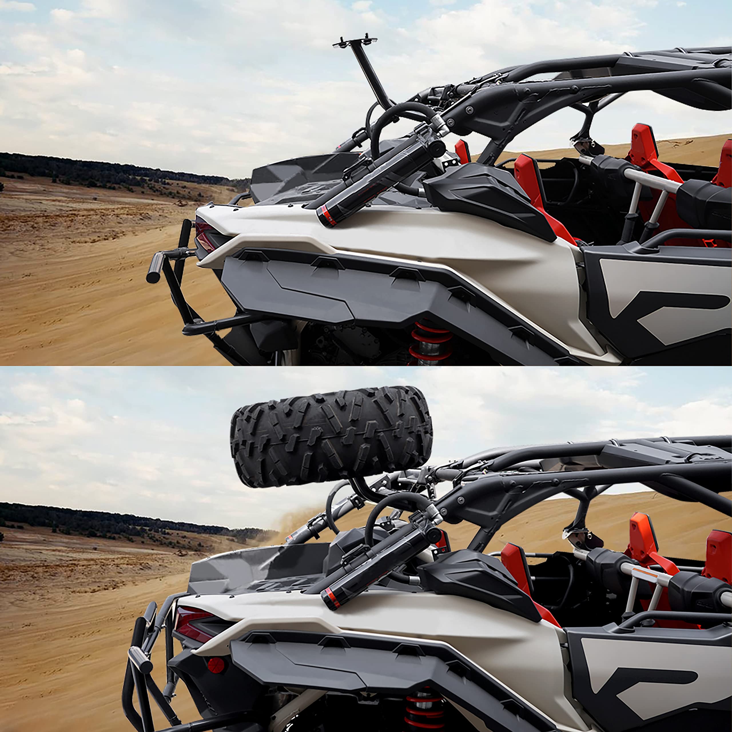 SAUTVS Spare Tire Carrier Holder for Can-Am Maverick X3 (2017-2025) | Rear Mount Rack for 32