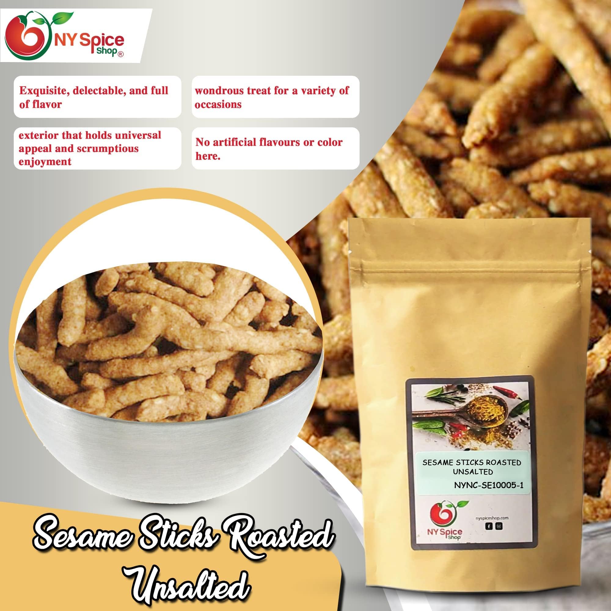 Honey Roasted Sesame Sticks - 5lb Bulk Gourmet Snacks | Crunchy Sesame Seed Sticks | Healthy Midday & Office Snacks | Perfect for Parties, Hiking & On-the-Go