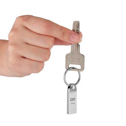 64GB Waterproof Aluminum USB 2.0 Flash Drive with Key Ring - High Speed Memory Stick for Data Storage, File Transfer, Backup (Perfect for Office, School, Travel & Outdoor Use)
