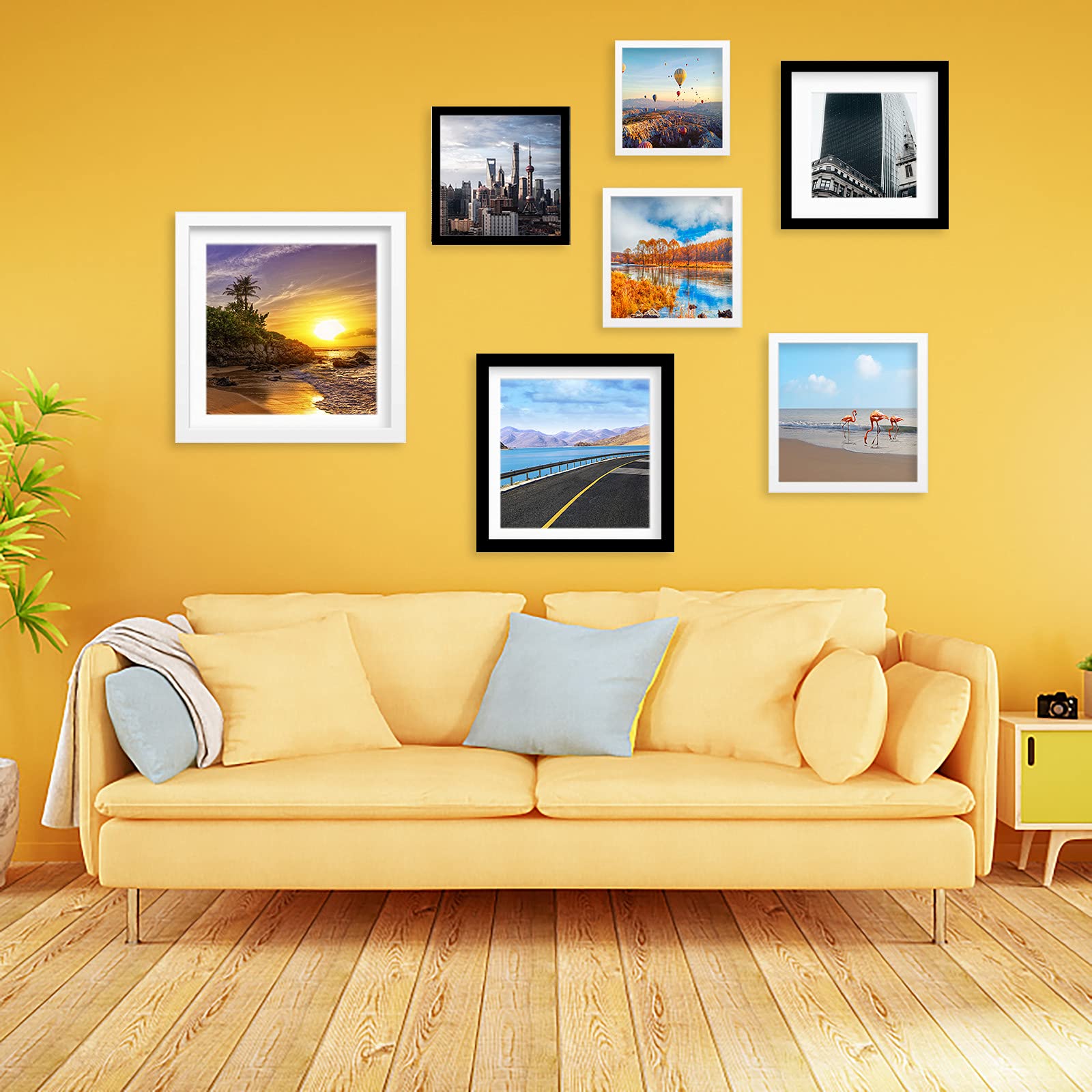 12x12 Wood Picture Frames - Wall or Tabletop Display for 8x8/10x10 Photos - Perfect for Home Decor, Weddings & Gifts