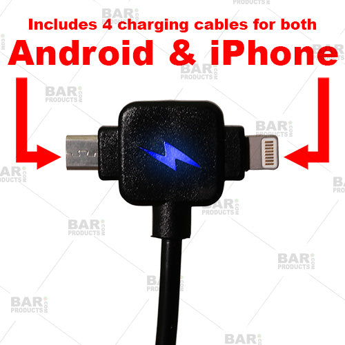 BarConic® Bar Top Charging Station - 4-Port USB Charging Hub for Phones & Tablets - Perfect for Home Bars, Restaurants & Cafes