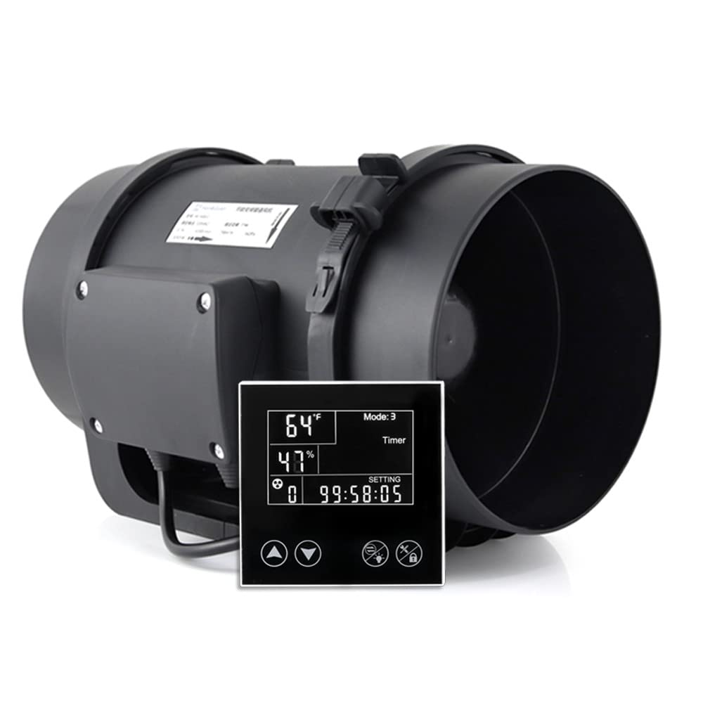 HaveWin 6 Inch Ultra-Quiet Inline Duct Fan with Temperature & Humidity Controller - HVAC Booster Fan for Grow Tents, Kitchens, Dining Rooms | Perfect for Home Ventilation, Hydroponics & Indoor Climate Control