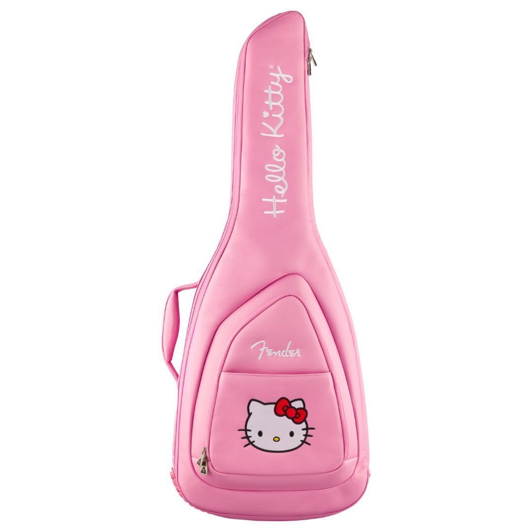 Fender Hello Kitty Electric Guitar Gig Bag - 20mm Padded Pink Guitar Case with Backpack Straps | Perfect for Travel, Storage & Protection