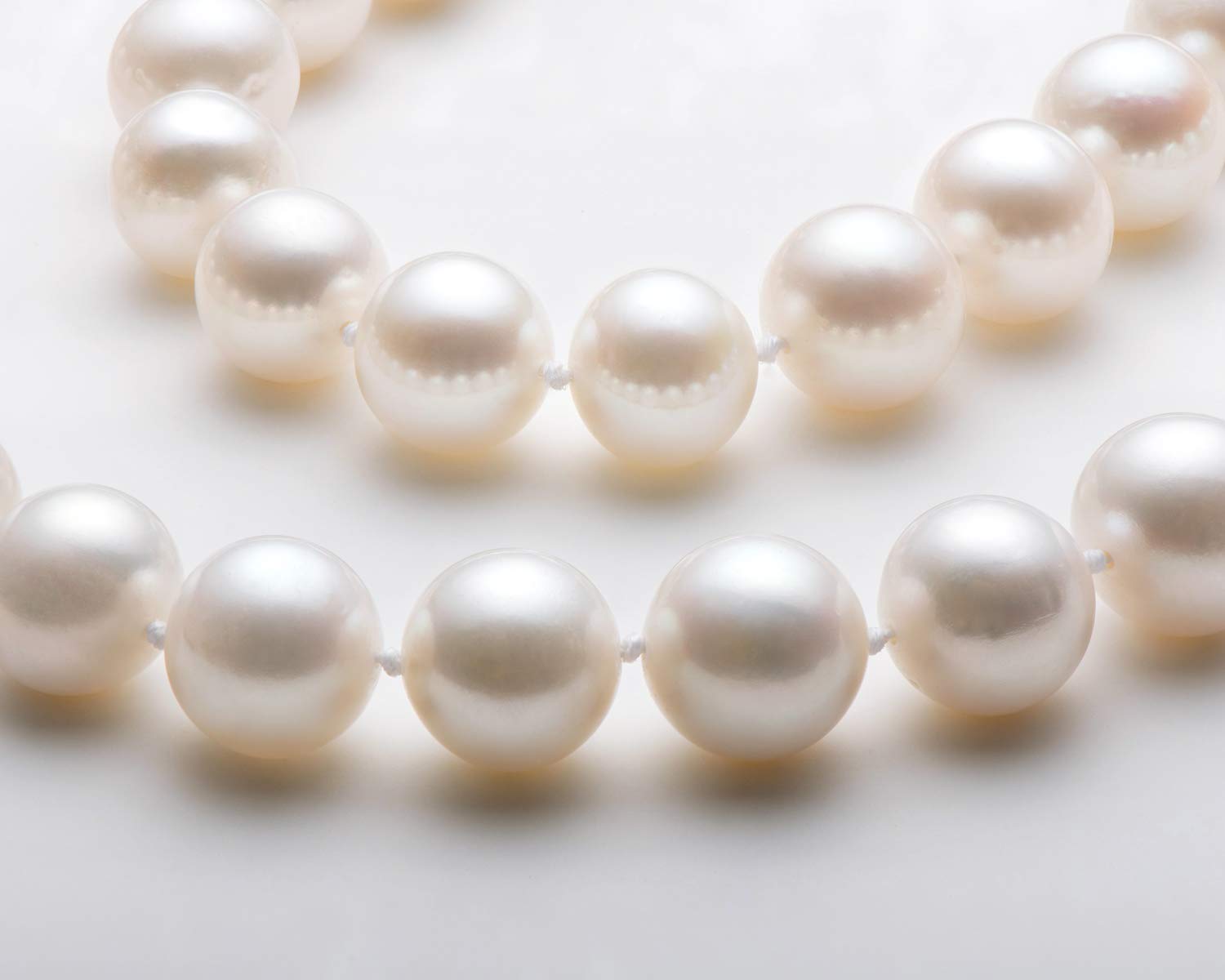 DENGGUANG White Round Freshwater Cultured Pearl Necklace for Women - 925 Sterling Silver Clasp, 18/20/36 Inch Length - Elegant Wedding, Anniversary & Bridal Jewelry Gift - Perfect for Formal Events, Date Nights & Special Occasions