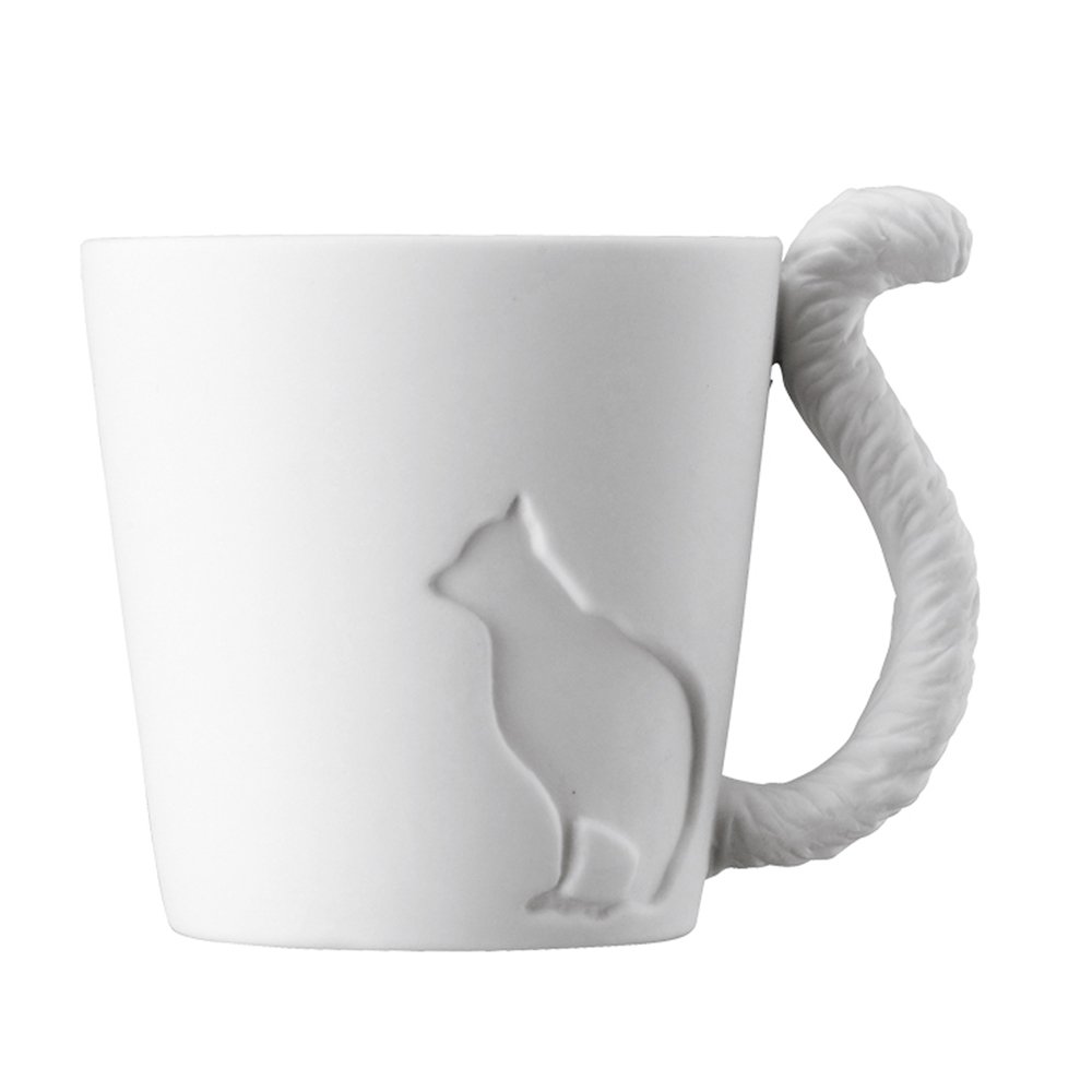 KINTO MUGTAIL Cat Mug - 12oz Ceramic Coffee Cup with Cute Cat Design, Dishwasher Safe - Perfect for Tea, Coffee & Hot Chocolate at Home or Office