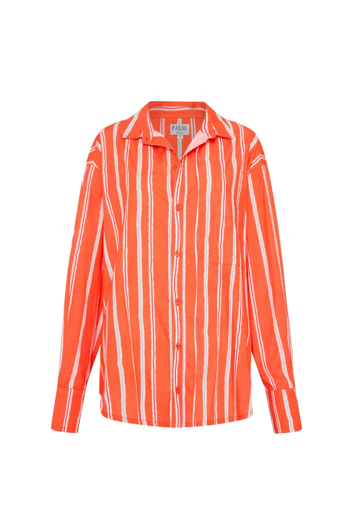 BOUNTY SHIRT Orange Stripe Men's Casual Button Down Shirt - Perfect for Beach Outings, Summer Parties & Outdoor Adventures