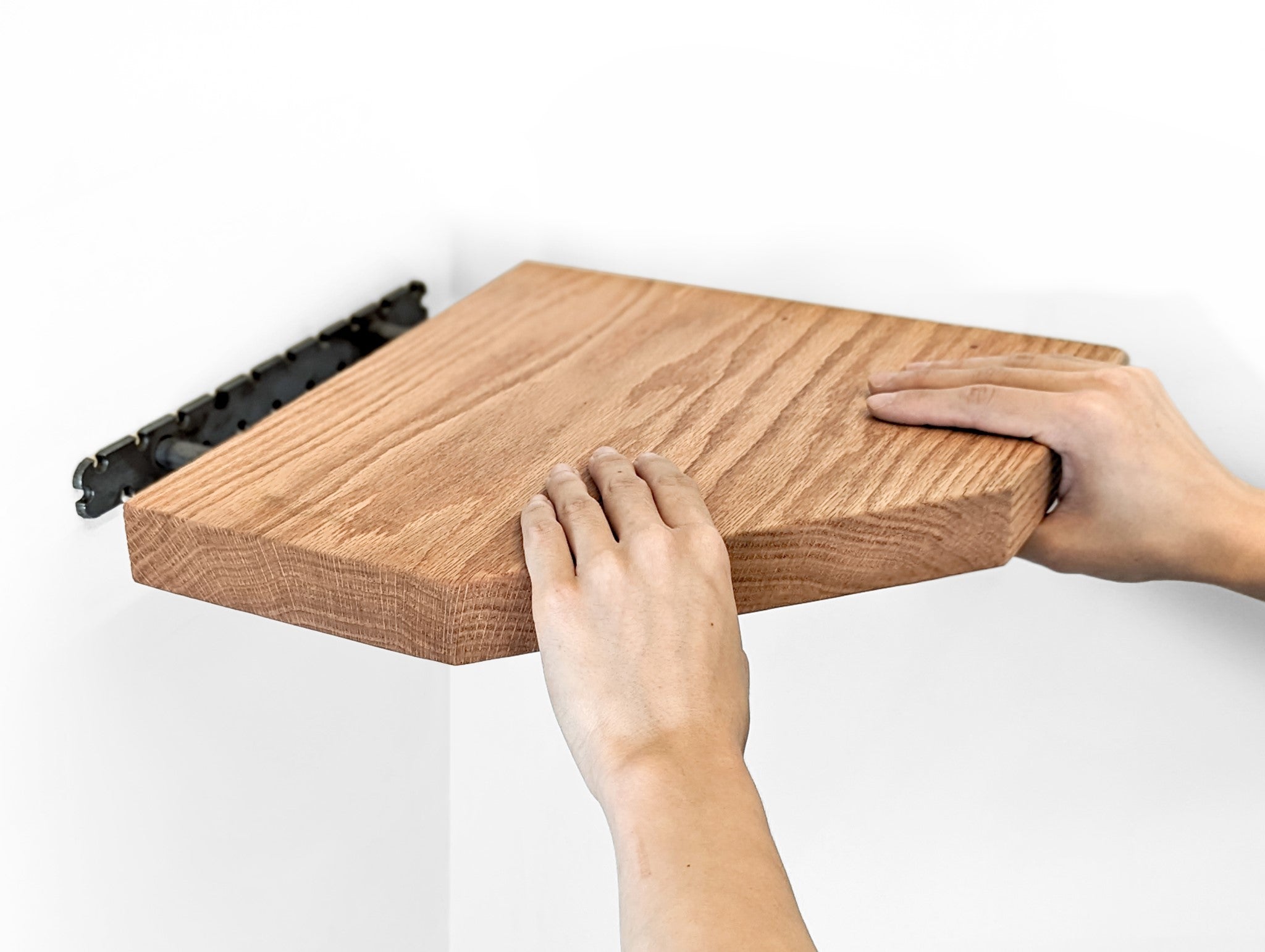 Premium Mahogany Floating Corner Shelf with Straight Edge - Perfect for Bathroom, Kitchen & Living Room Storage