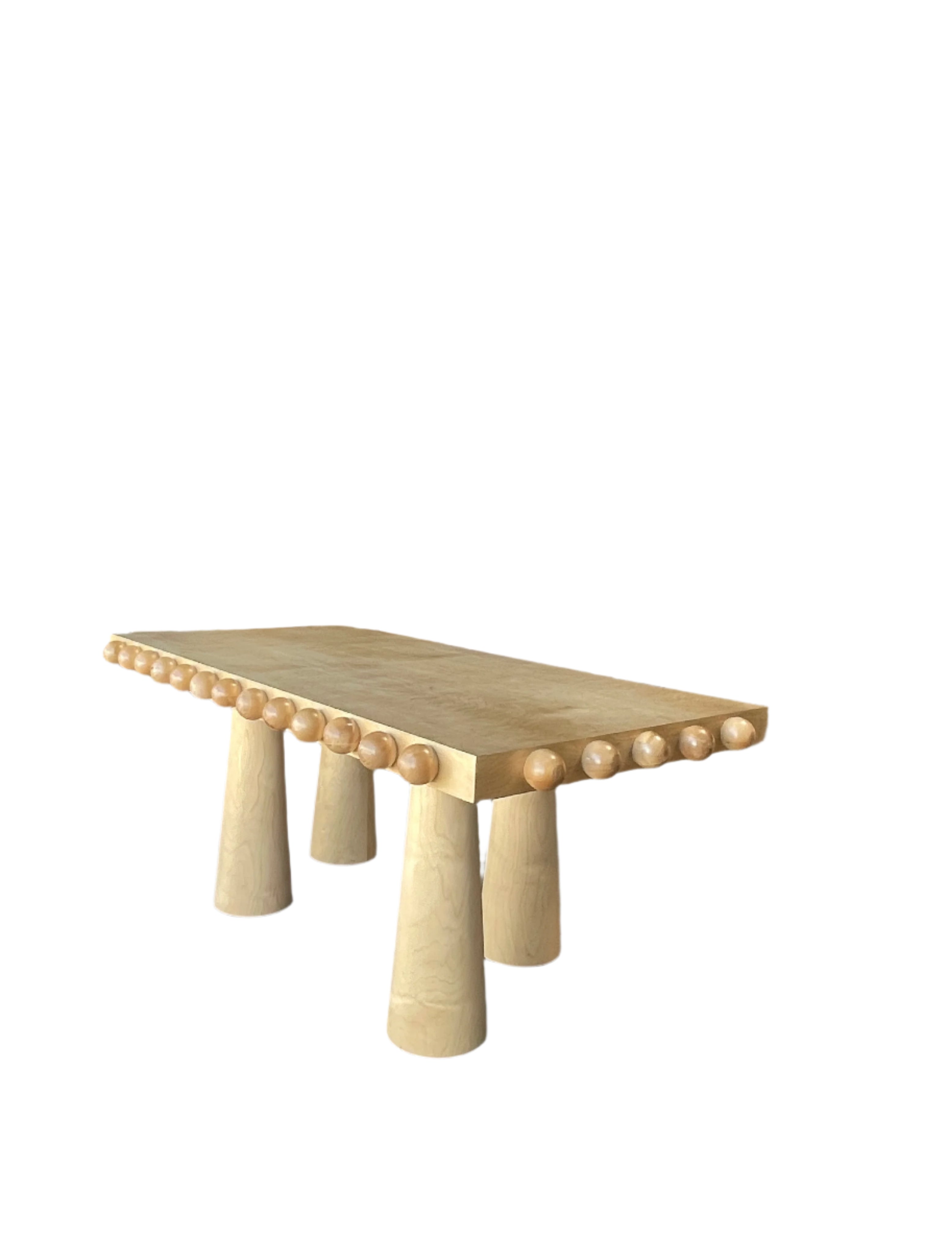Modern Light Oak Dot Rectangular Wood Dining Table - Rustic Farmhouse Style for Kitchen, Dining Room & Small Spaces