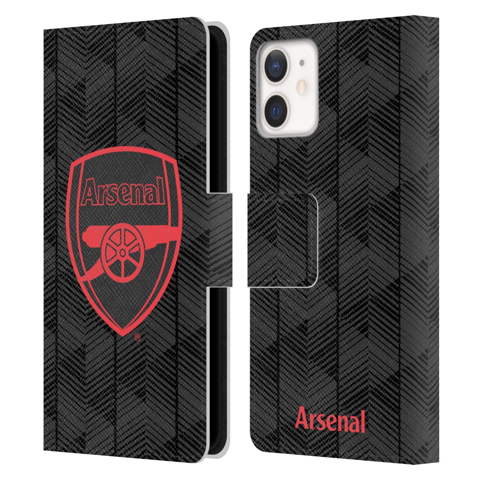 Arsenal FC Leather iPhone 12 Mini Case - Officially Licensed Crest & Gunners Logo Book Wallet Cover for Men Women | Perfect Gift for Football Fans
