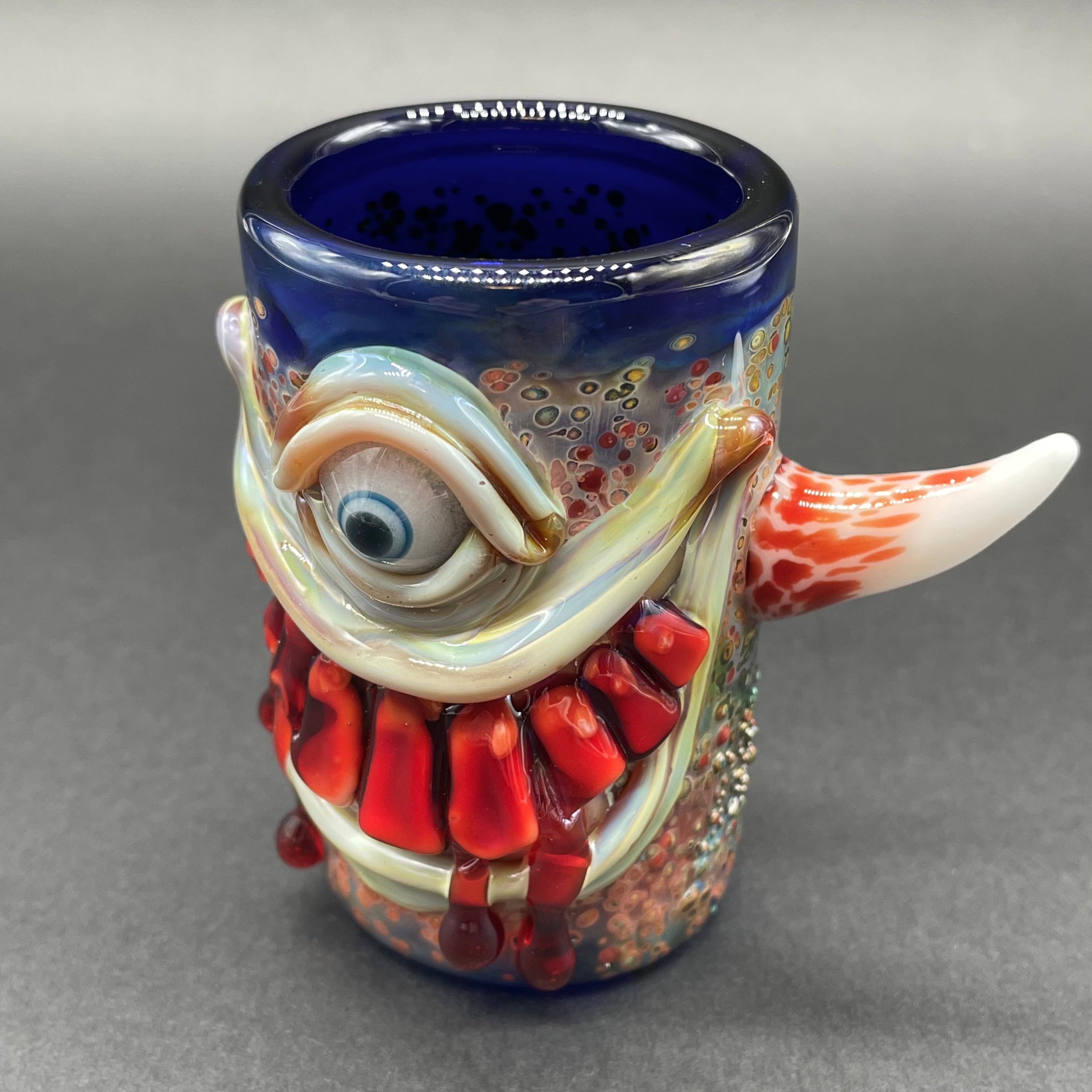 Funny Beware I Bite Shot Glass - 2oz Novelty Drinking Cup for Parties, Gifts & Bar Decor - Perfect for Halloween, Bachelor Parties & Themed Events
