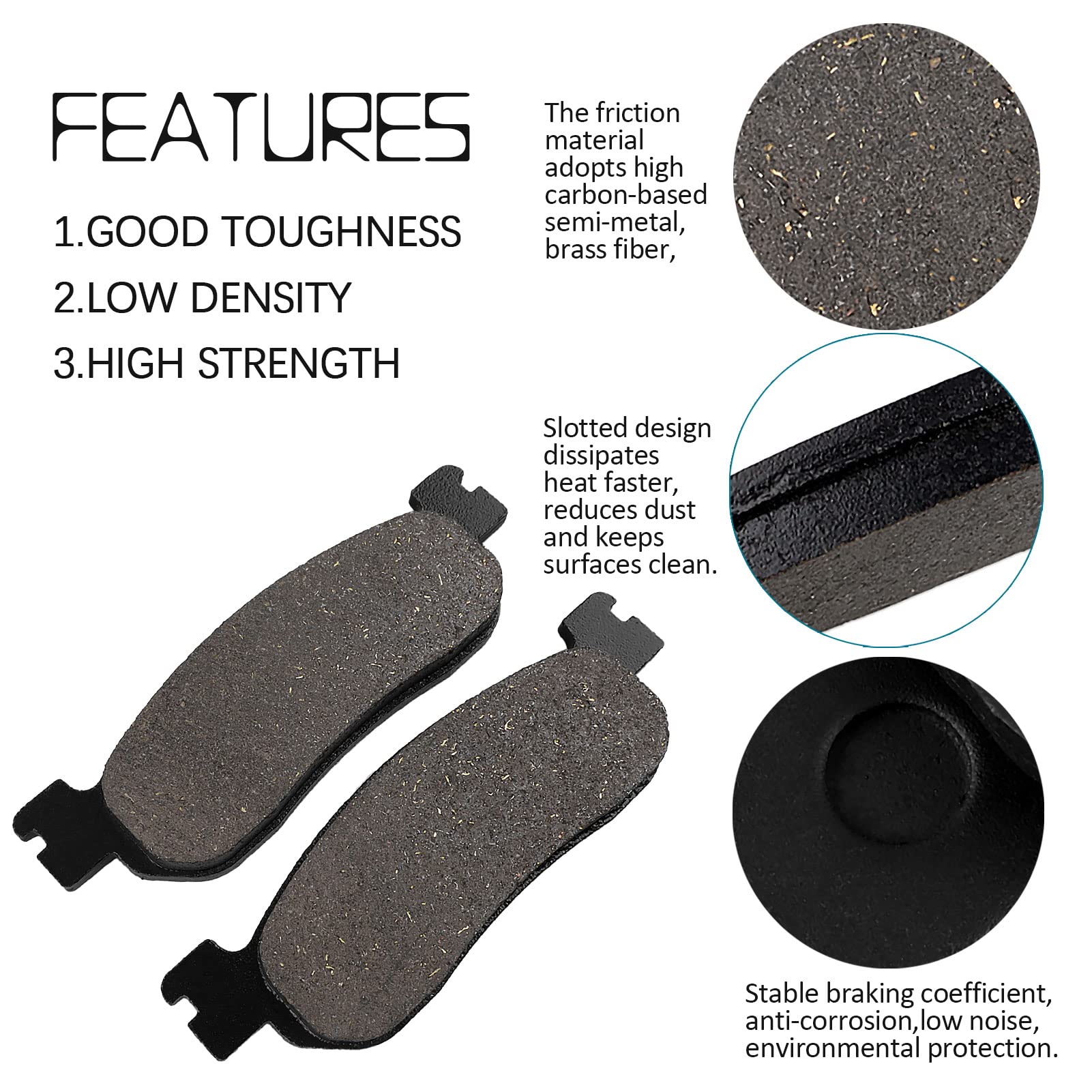 High-Performance Rear Brake Pads for Yamaha YZF600R R6 (1999-2002) & YZF1000 R1 (2002-2003) - Perfect for Street Riding, Track Days, and Commuting