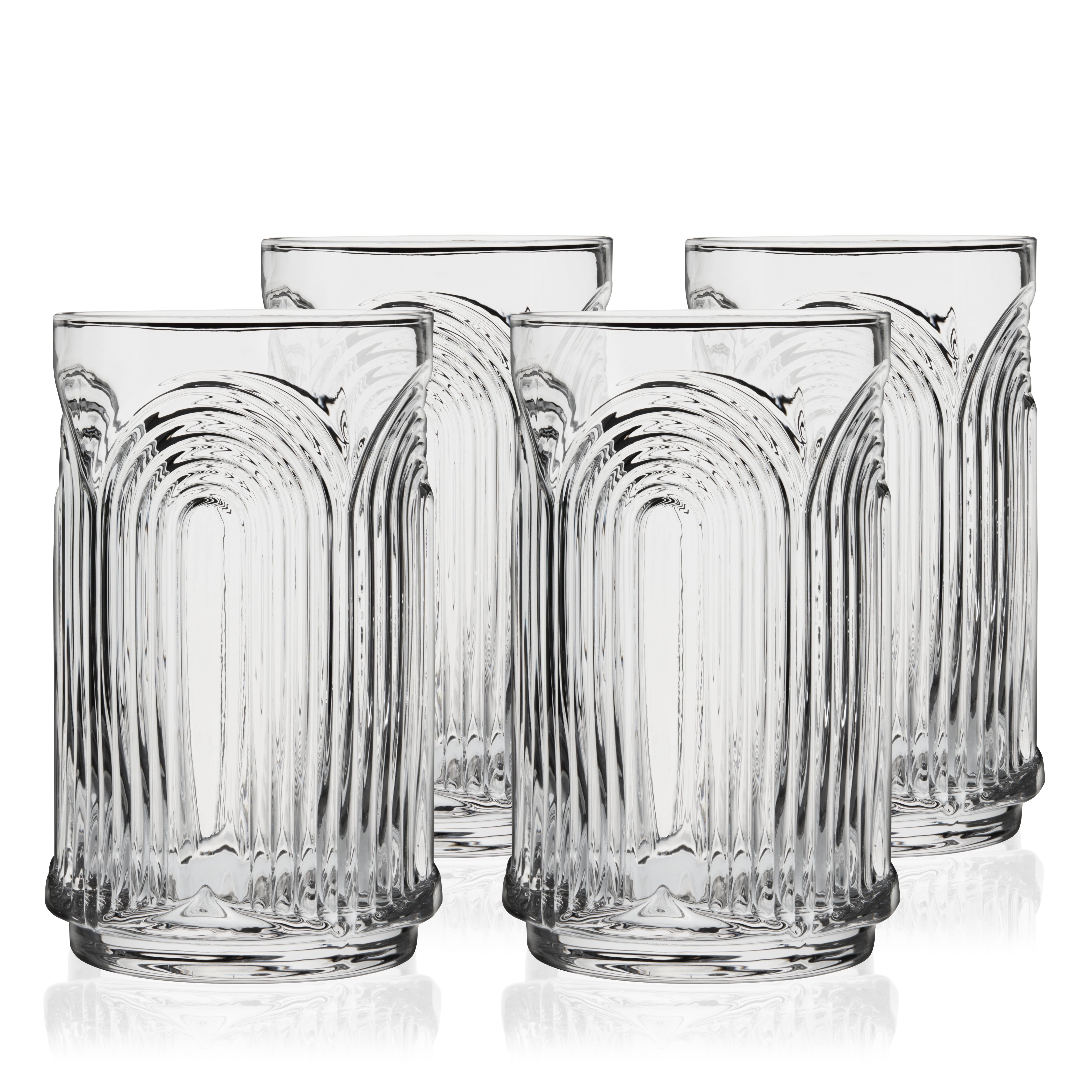 Premium Beau Highball Glasses Set of 4 - 12oz Crystal Clear Drinking Glasses for Cocktails, Iced Tea & Beverages - Elegant Barware for Home, Parties & Restaurants