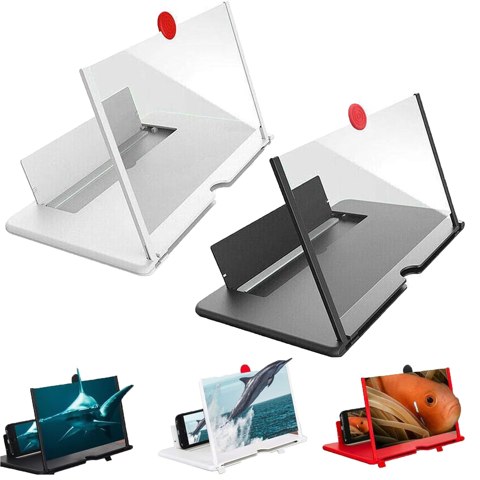 2024 Newest Foldable Phone Stand with Screen Magnifier - Universal Smartphone Screen Amplifier for iPhone & Android | Perfect for Movie Watching, Gaming & Video Calls