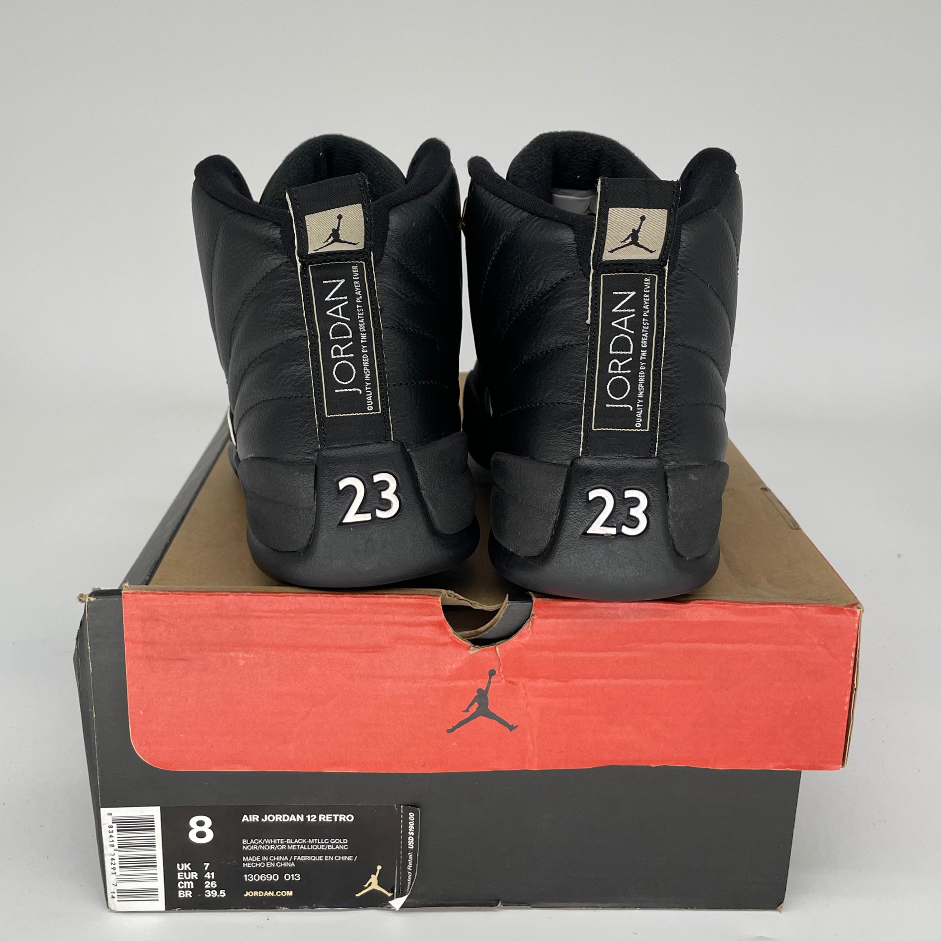 Original Air Jordan 12 Retro 'Master' Basketball Shoes - Men's Size 8 (130690-013) - Perfect for Streetwear & Court Performance