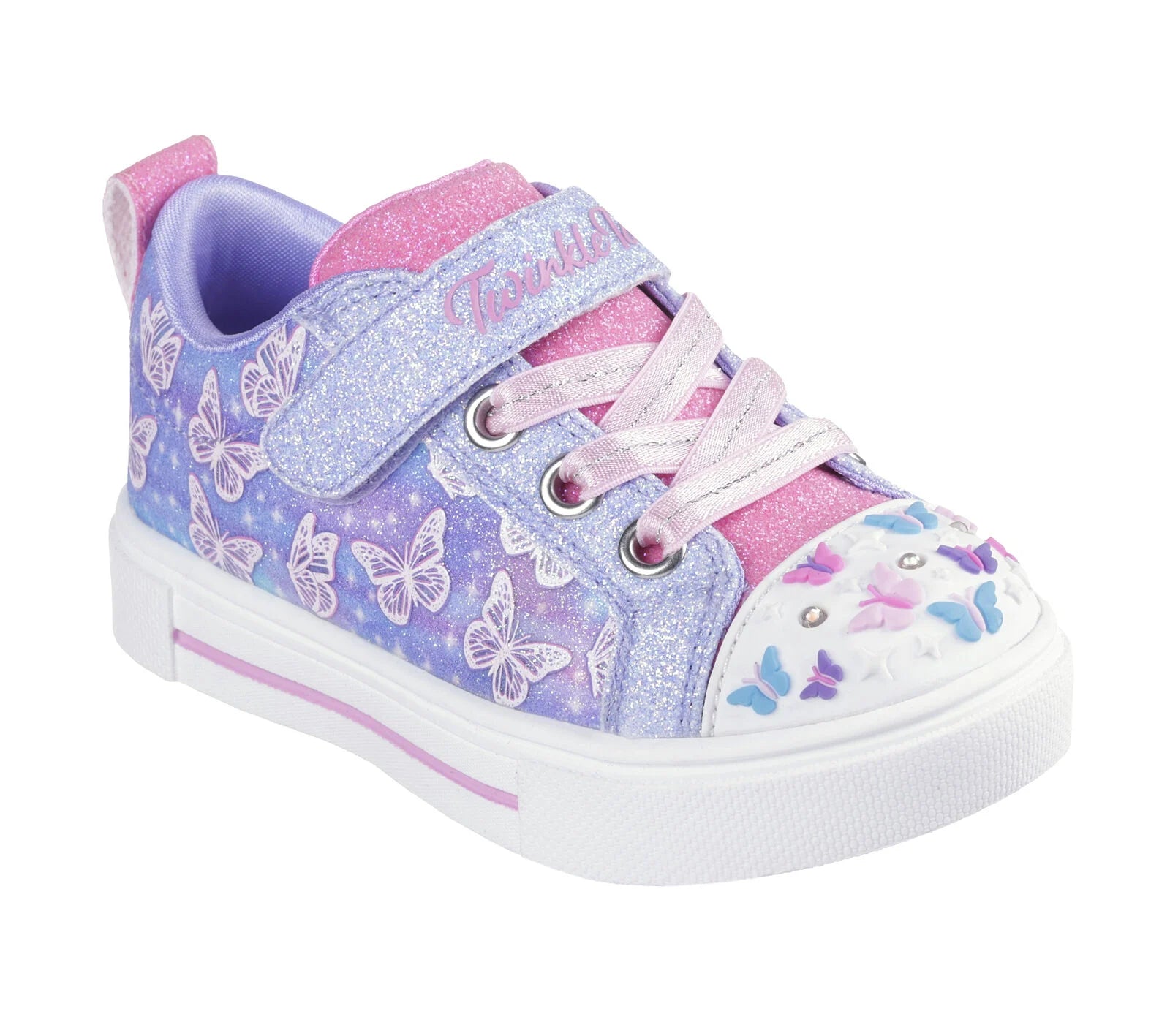 Toddlers' Twinkle Toes Sparkle Shoes - Ombre Flutter Sneakers for Girls | Cute Light-Up Walking Shoes for Toddler Girls | Perfect for Playtime, Parties & Everyday Wear