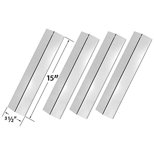 Amana AM33LP-P BBQ Gas Grill Repair Kit - 4 Stainless Steel Heat Shields & Cooking Grates (3-Piece Set) | Replacement Parts for Outdoor Grilling & Backyard BBQ