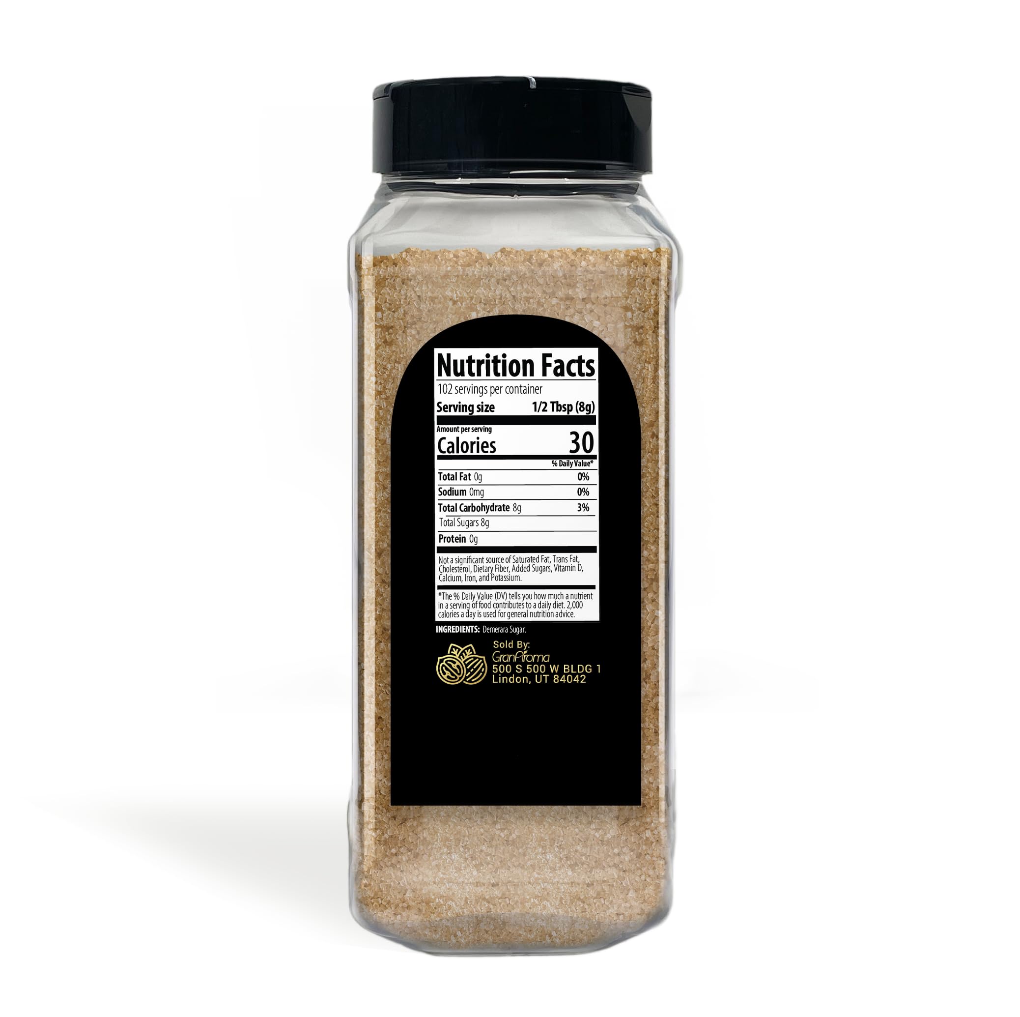 Organic Demerara Sugar 1.8 lb - Unrefined Raw Cane Sugar Crystals for Coffee, Tea, Baking & Cooking - Perfect for Sweetening Beverages, Desserts & Homemade Treats