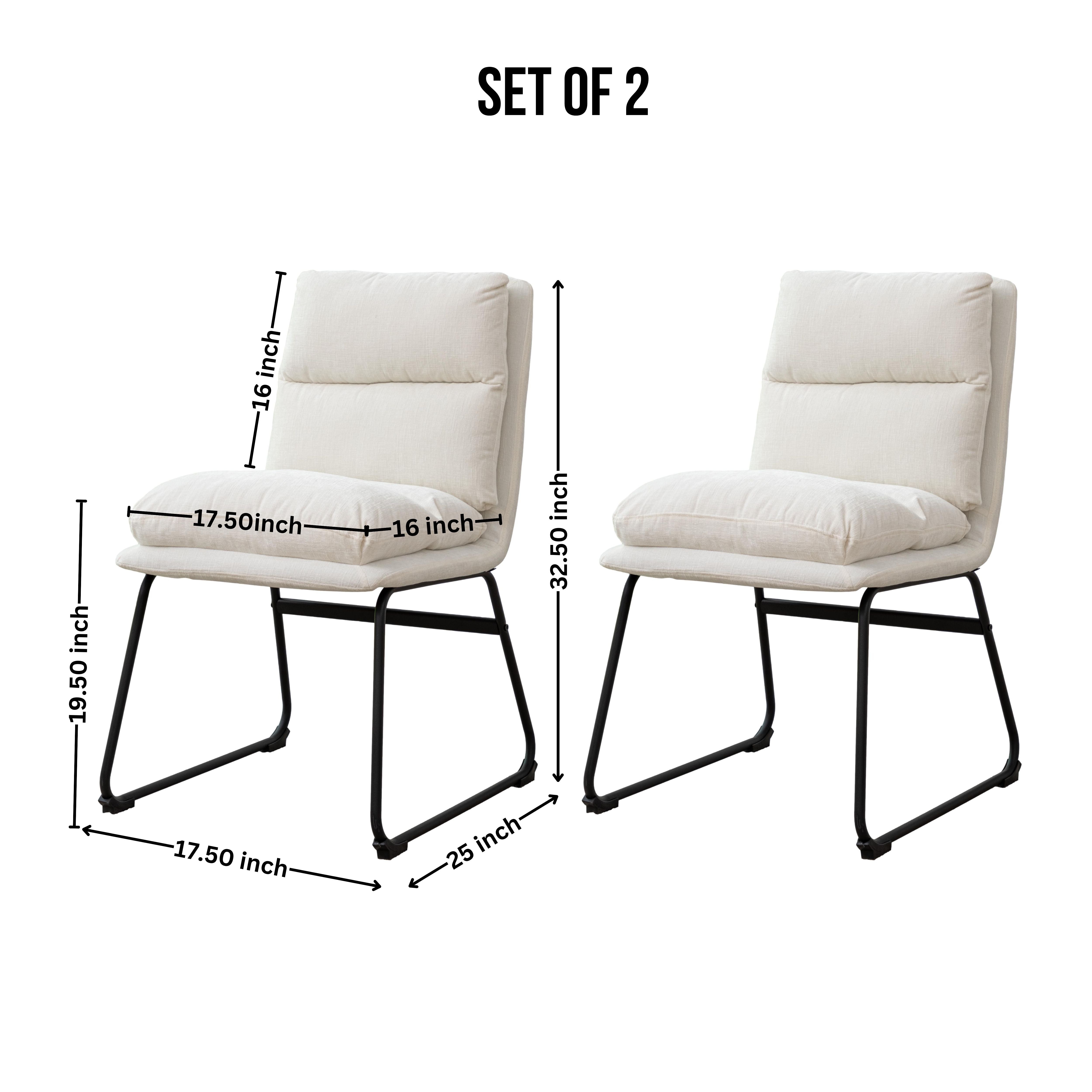 Roundhill Furniture Milos Modern Upholstered Dining Chairs Set of 2 - Comfortable Kitchen & Dining Room Seating for Home & Restaurant Use