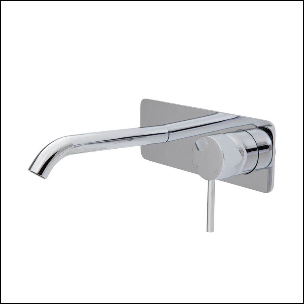 FIENZA Kaya Wall Mounted Basin and Bath Mixer Set with Square Plate - 160mm Outlet (Model 228106) - Perfect for Modern Bathroom and Spa Renovations