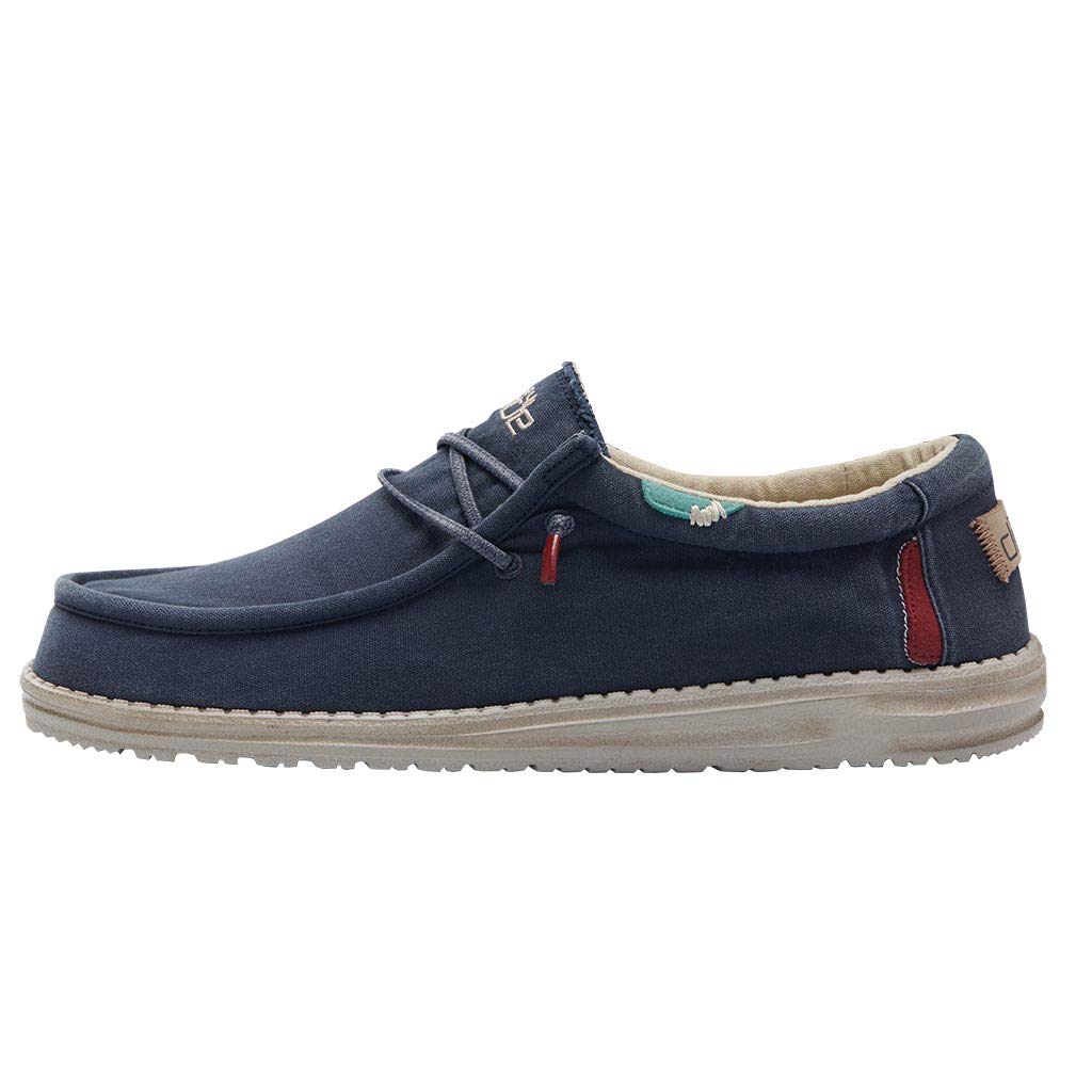 Hey Dude Men's Wally Wash Lace-Up Loafers - Lightweight Comfortable Casual Shoes for Men | Perfect for Walking, Travel & Everyday Wear