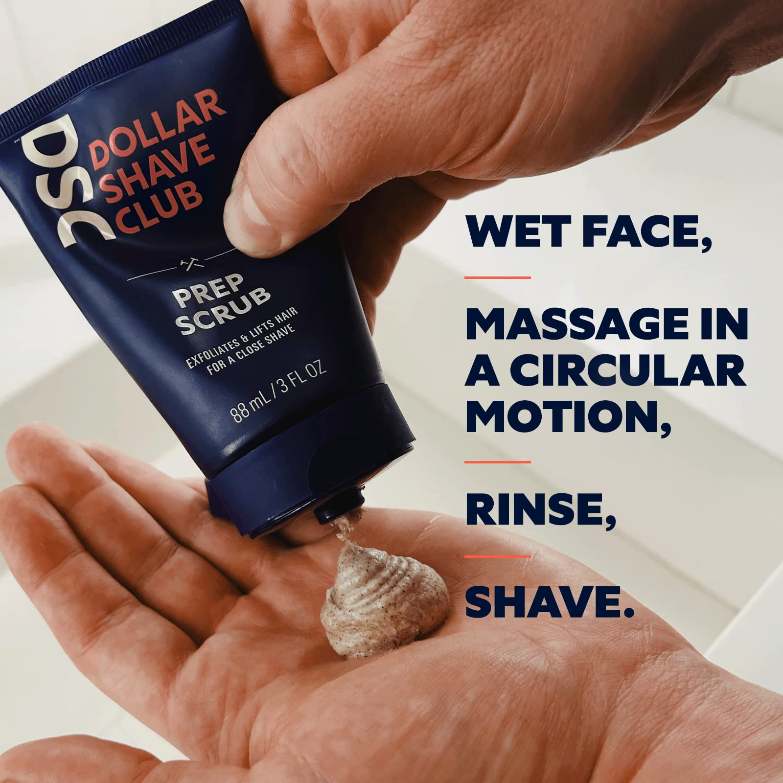 Dollar Shave Club Prep Scrub 3 oz (2 Pack) - Exfoliating Pre Shave Scrub for Men to Prevent Ingrown Hairs & Razor Bumps - Perfect for Sensitive Skin & Daily Shaving Routine