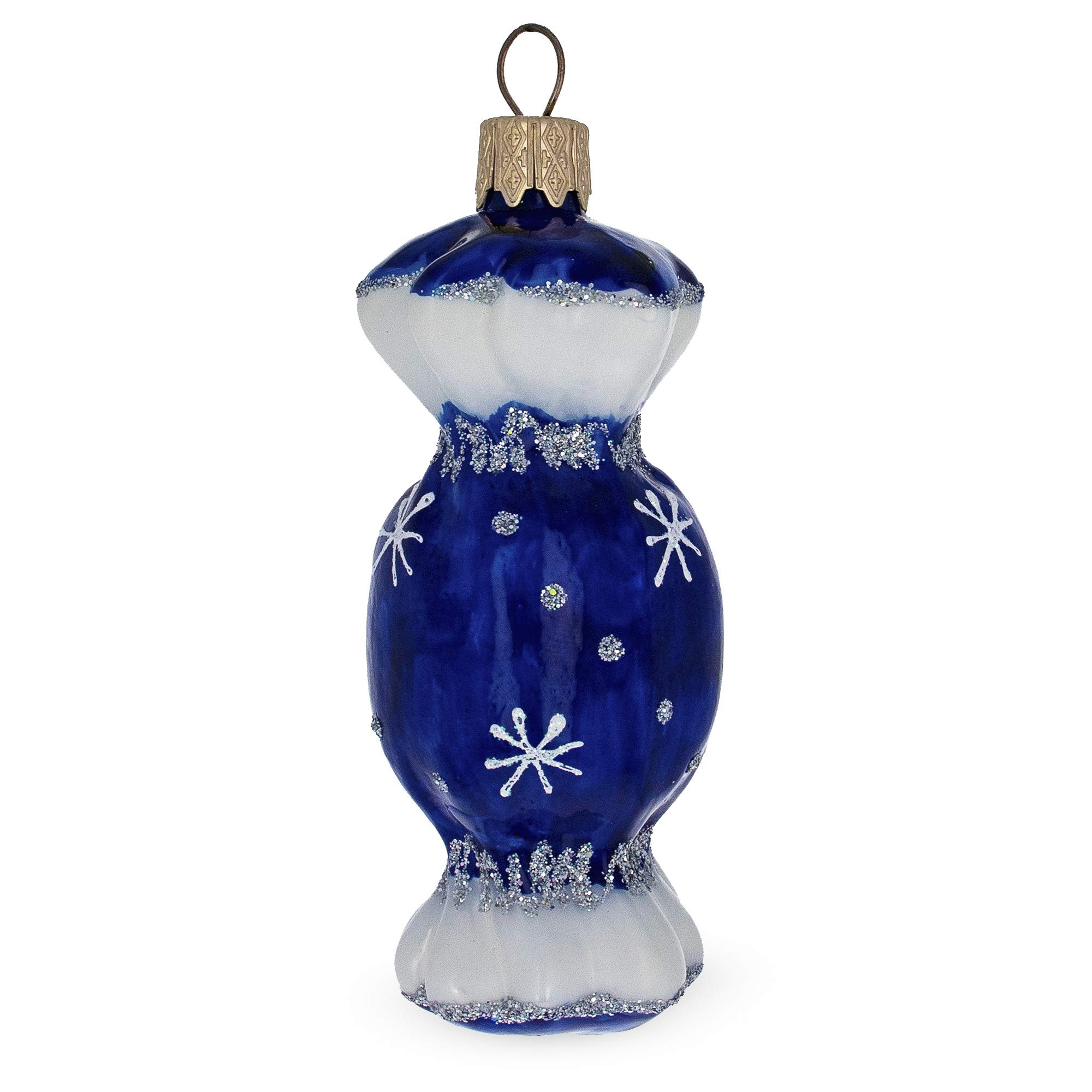 Blue Candy Glass Christmas Ornament - Handmade Holiday Tree Decoration for Xmas, Winter, and Home Décor - Perfect for Christmas Trees, Gift Giving, and Festive Celebrations