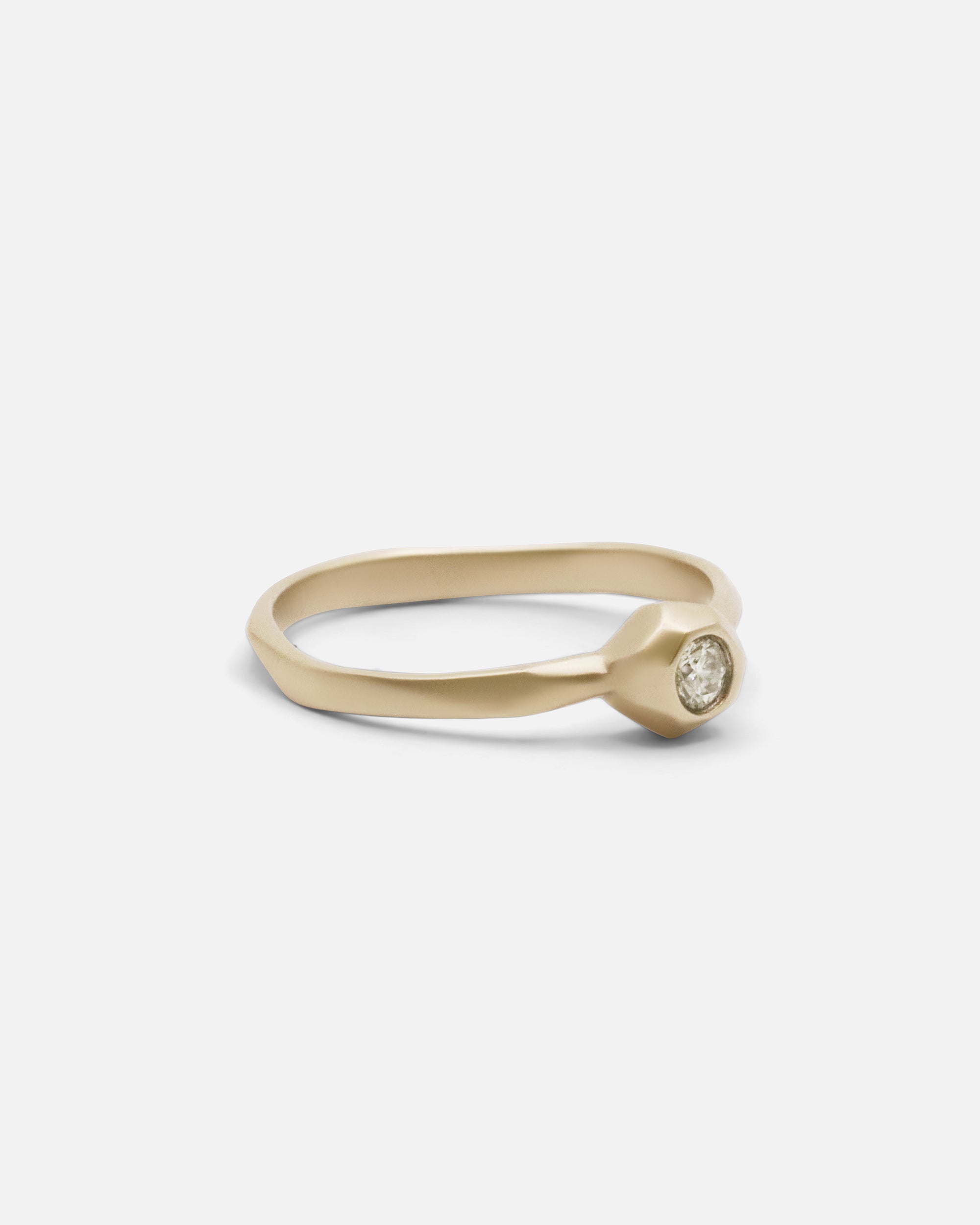 Pebble Ring with Yellow Diamond - Elegant Dainty Jewelry for Women, Perfect for Engagement, Wedding, Anniversary & Everyday Wear