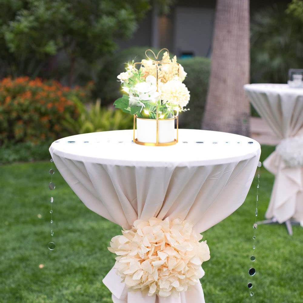 BEGONDIS Set of 2 LED Artificial White Flowers in Pots - Fake Hanging Potted Plants for Home, Living Room, Office & Party Decor - Perfect for Wedding Centerpieces, Table Decorations & Indoor Greenery